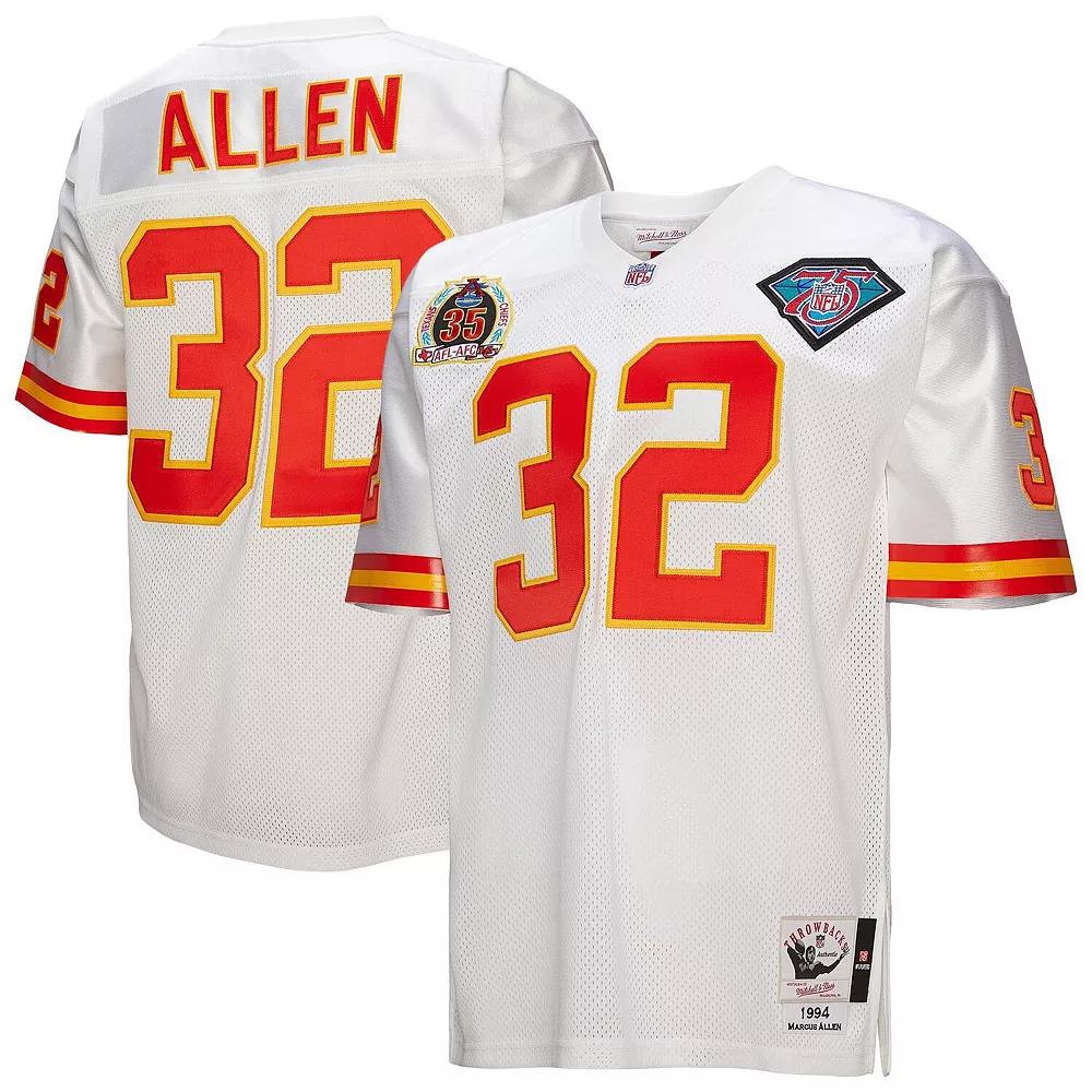 Men's Mitchell & Ness Marcus Allen White Kansas City Chiefs 1994 Authentic Throwback Retired Player Jersey,  Product Image