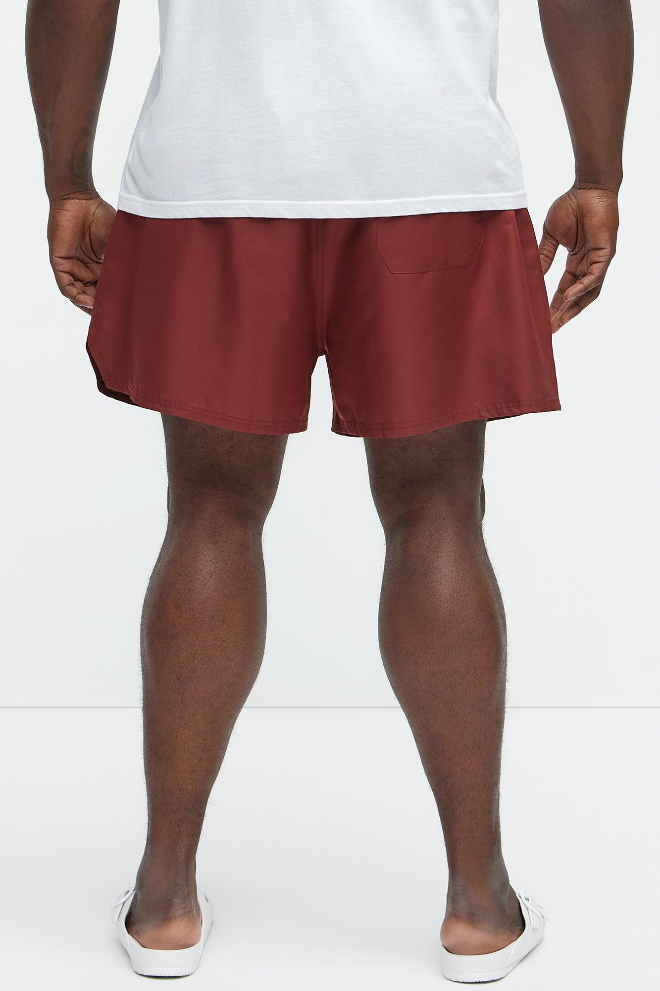 Loverboy Swim Mid Trunk - Burgundy Product Image