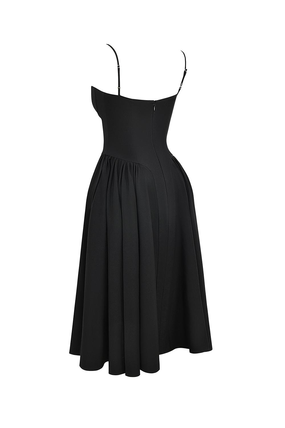 Samaria  black corset midi dress Product Image