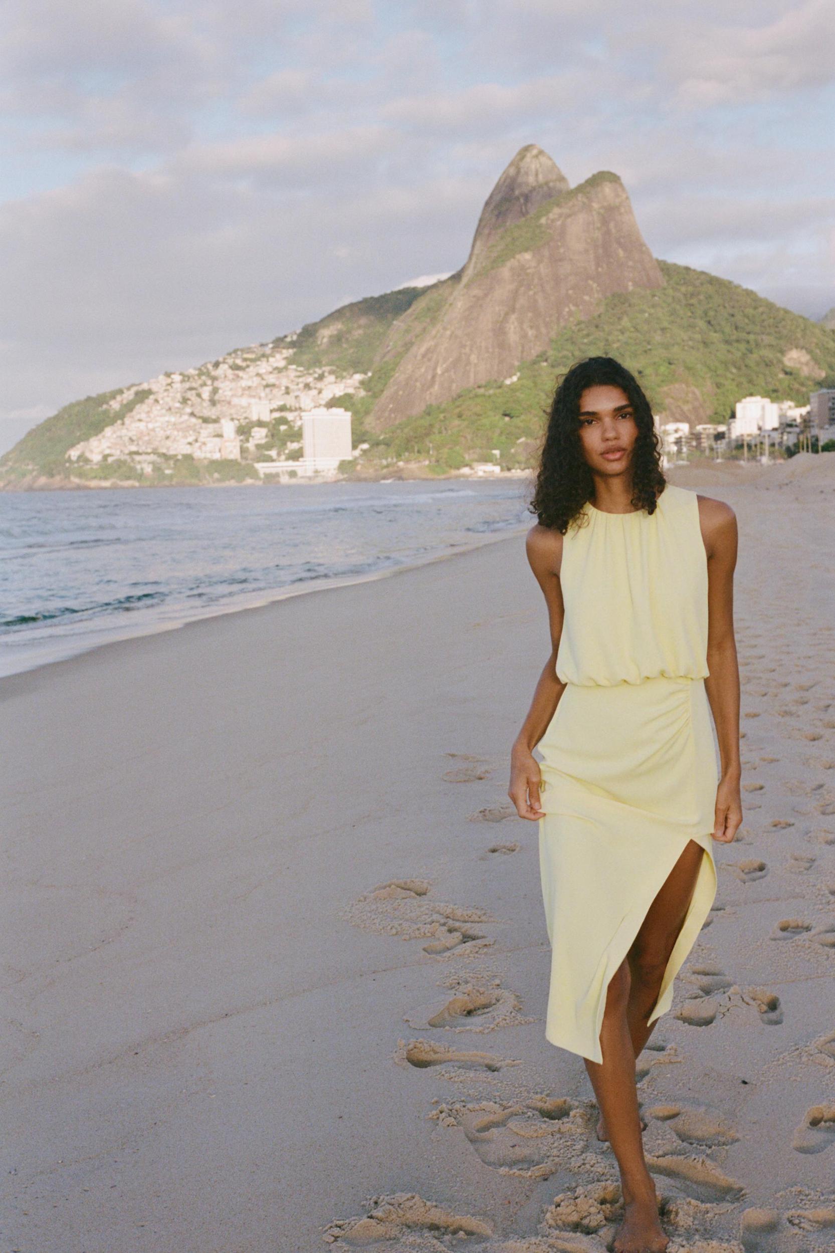 RUCHED MIDI DRESS Product Image