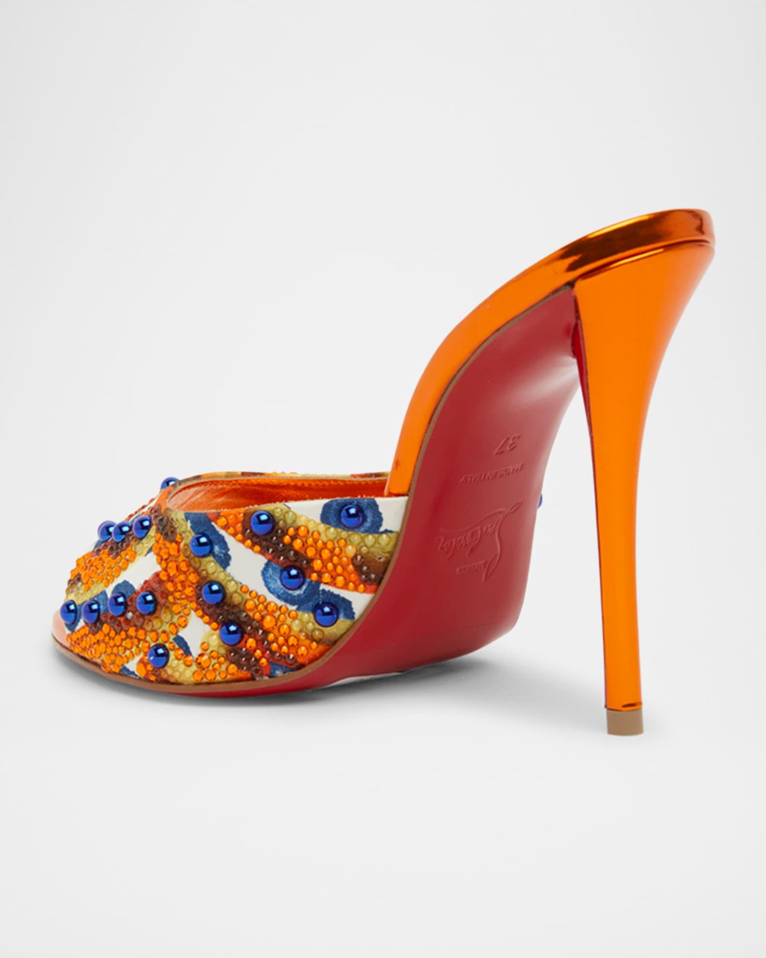 Miss Z Beaded Red Sole Mule Sandals Product Image