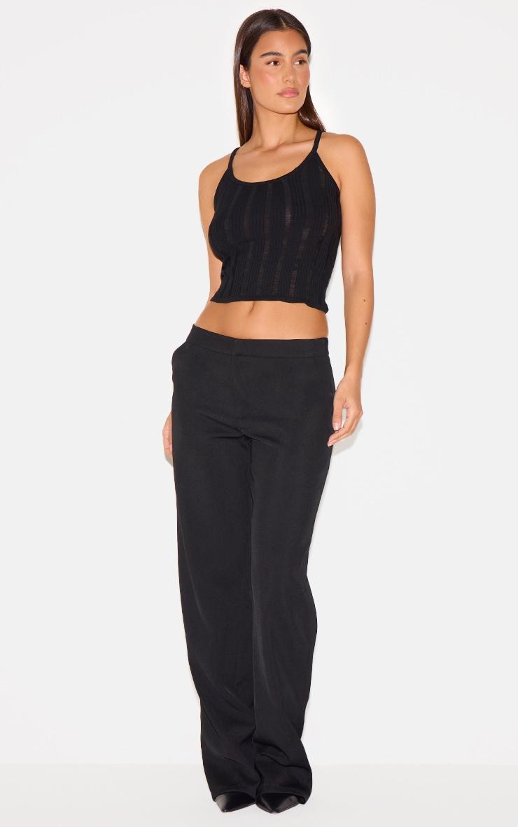 Black Ladder Knit Cami Top Product Image