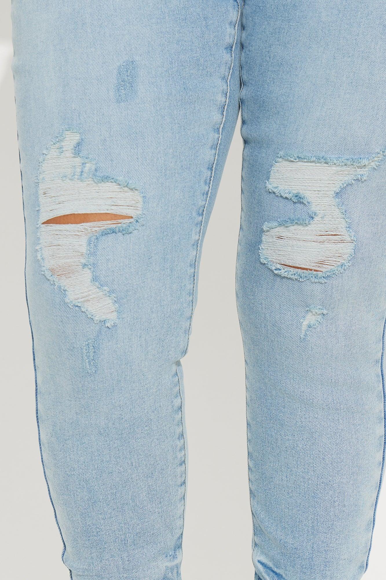 Kalisha Stretch Ripped Skinny Jeans - Light Wash Female Product Image