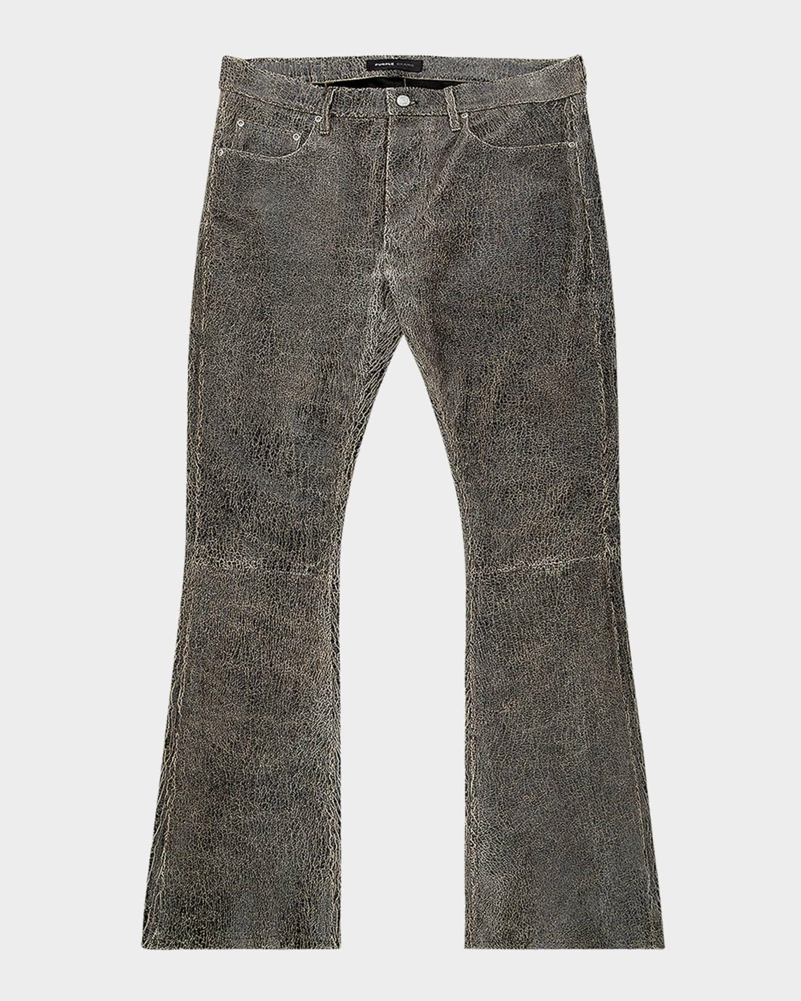 Men's Leather Flare Pants Product Image