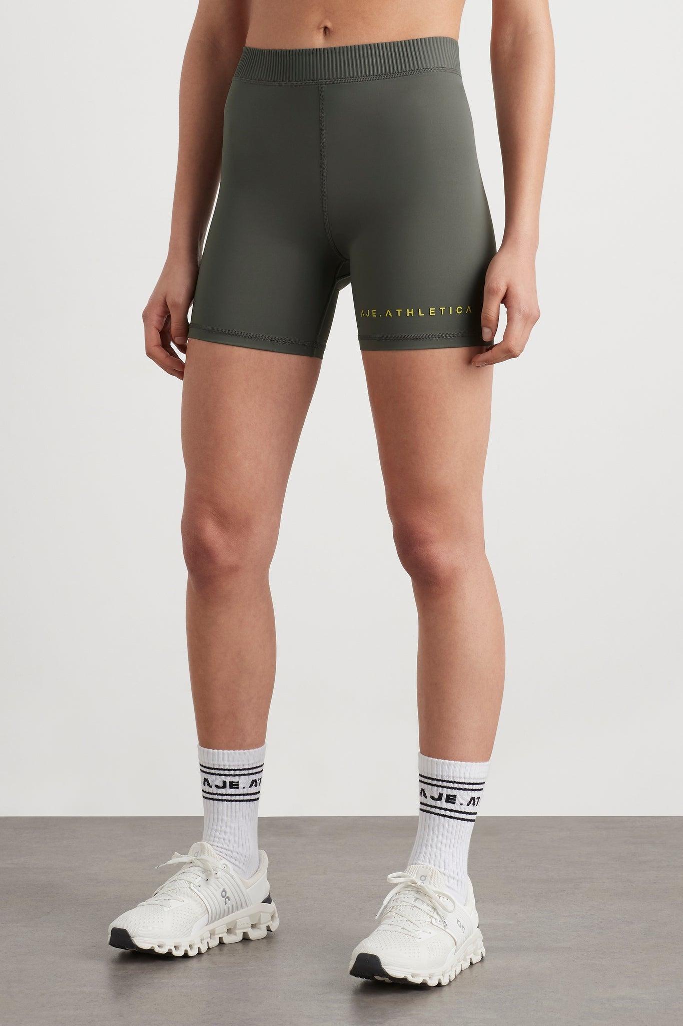High Rise Pintuck Mid Length Bike Shorts 625 Product Image