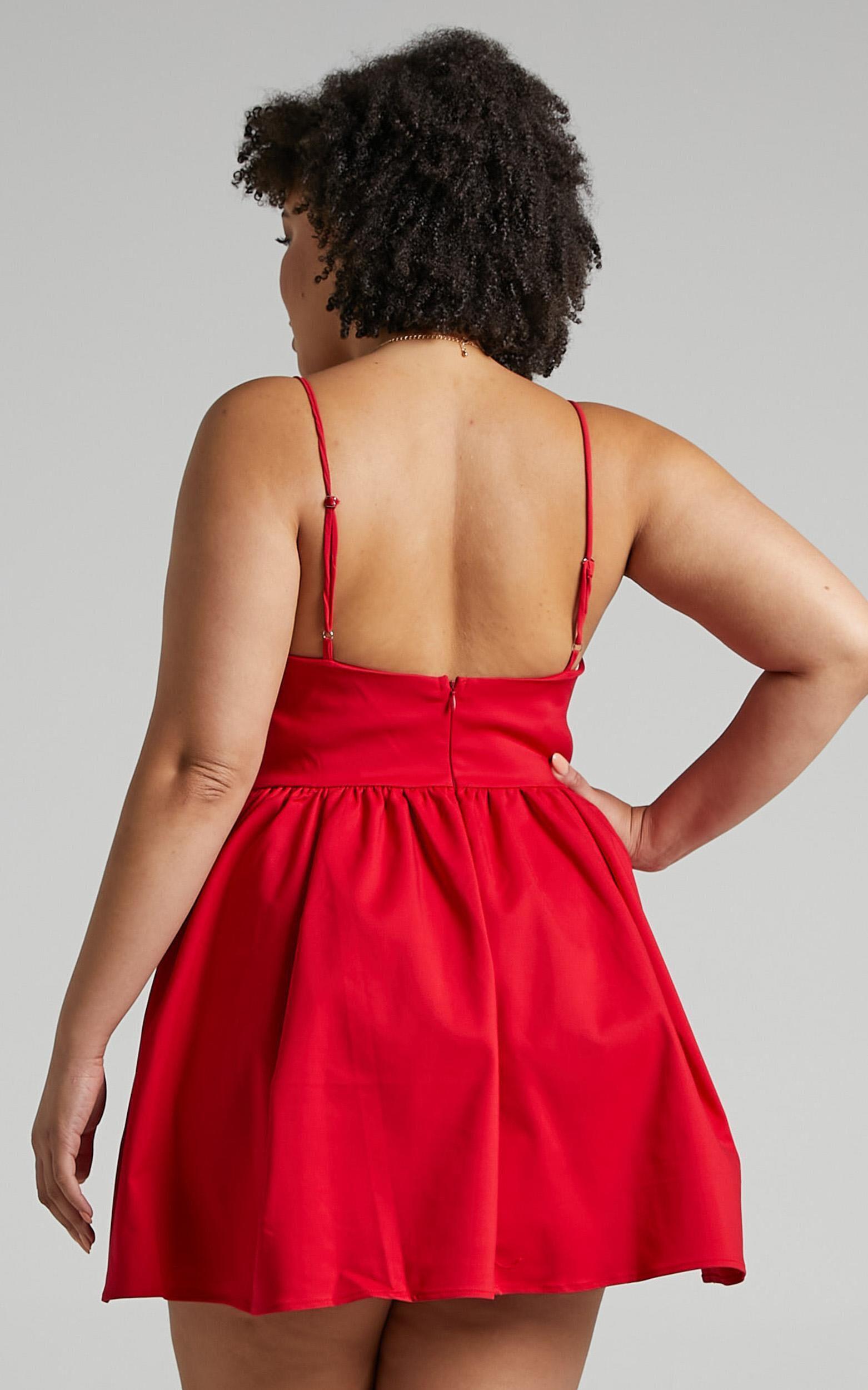 You Got Nothing To Prove Mini Dress - Strappy A-line Dress in Red Product Image