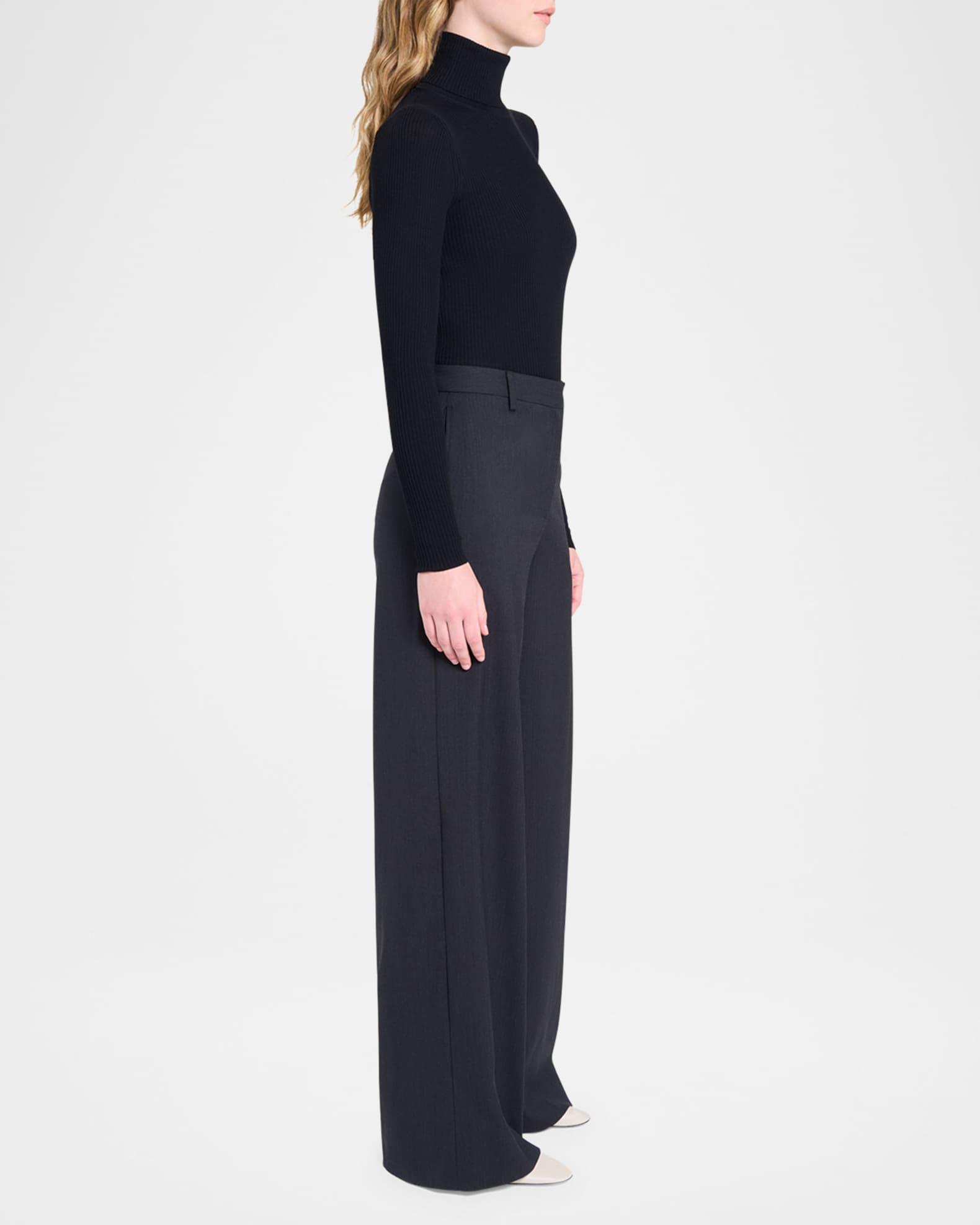 Rib-Knit Wool Turtleneck Sweater Product Image