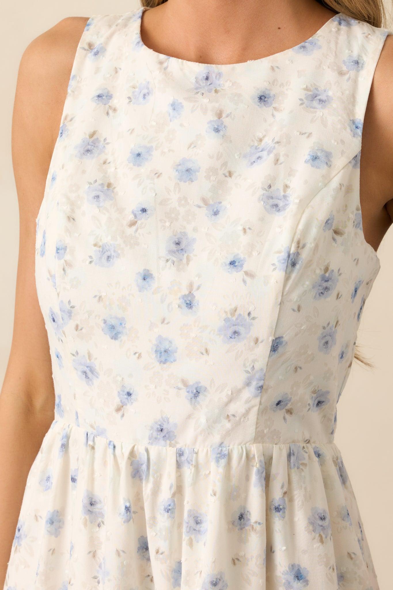 Blooming Garden Ivory Floral Tiered Maxi Dress Product Image