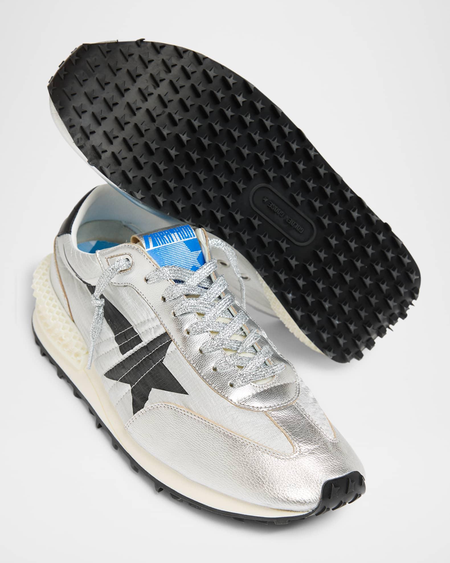 Men's Marathon Nylon and Leather Low-Top Sneakers Product Image