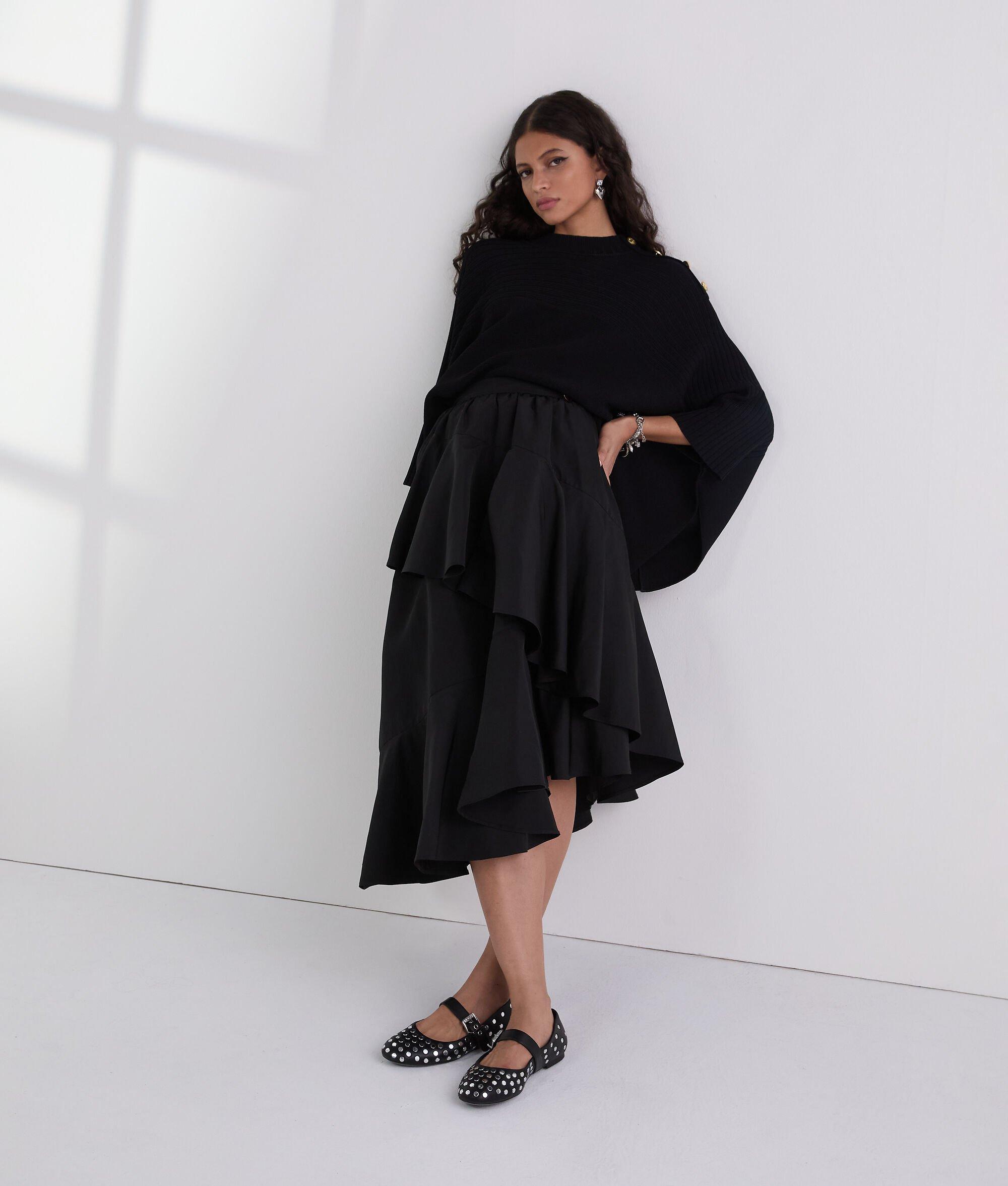 RIB-KNIT PONCHO Product Image