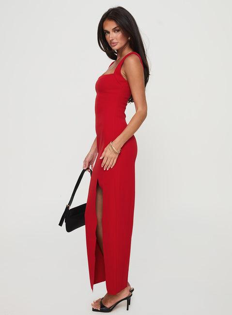 Bombshell Maxi Dress Red Product Image