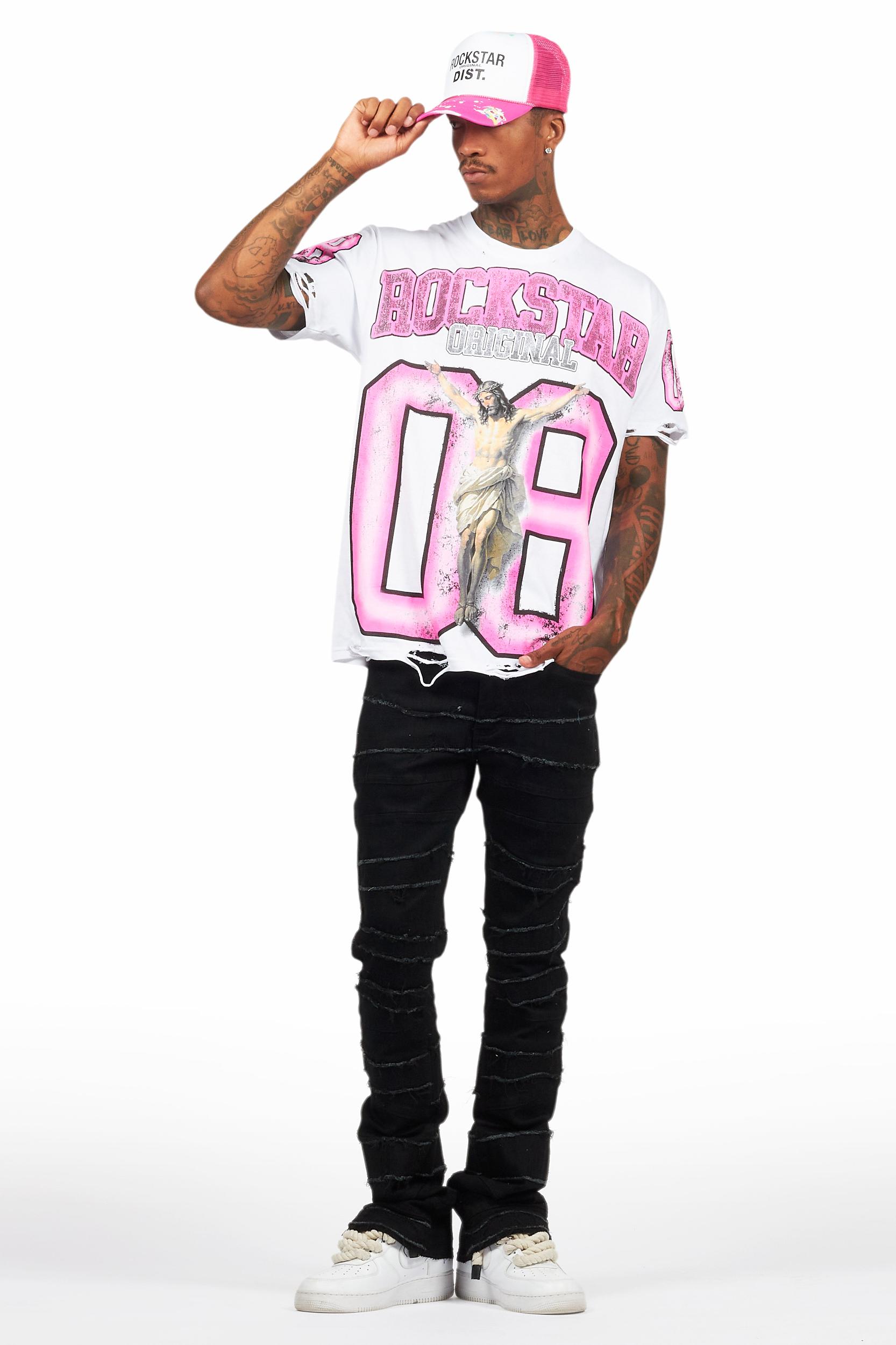 Franko Jet Black Stacked Flare Jean Male Product Image