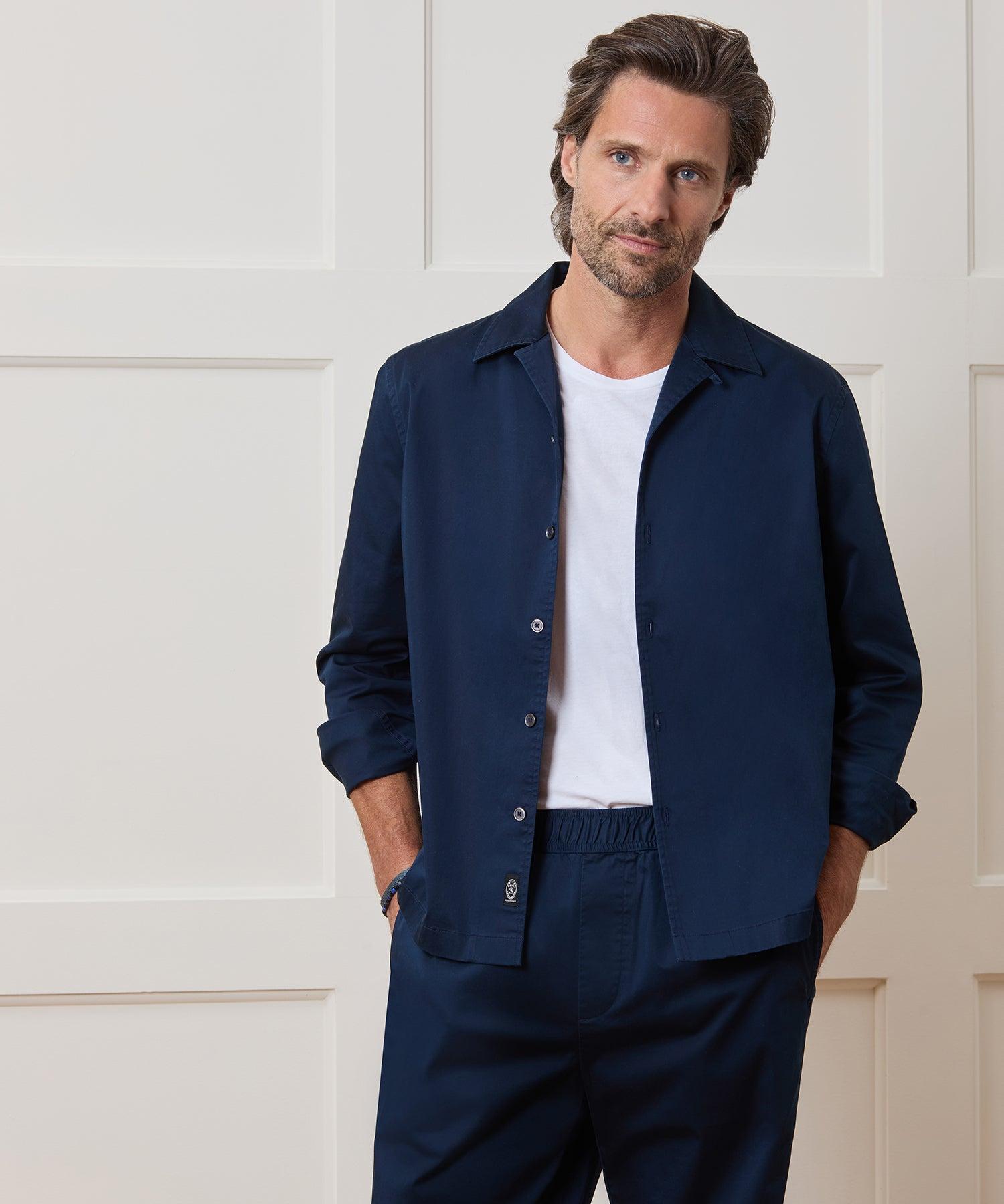 Cropped Poplin Camp Collar Shirt Product Image