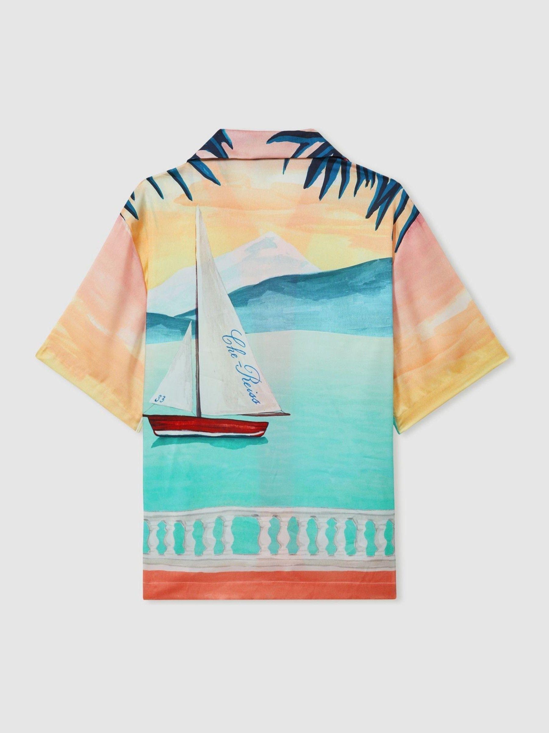 Veranda Pink Multi Ché Hand-Painted Cuban Collar Shirt Product Image