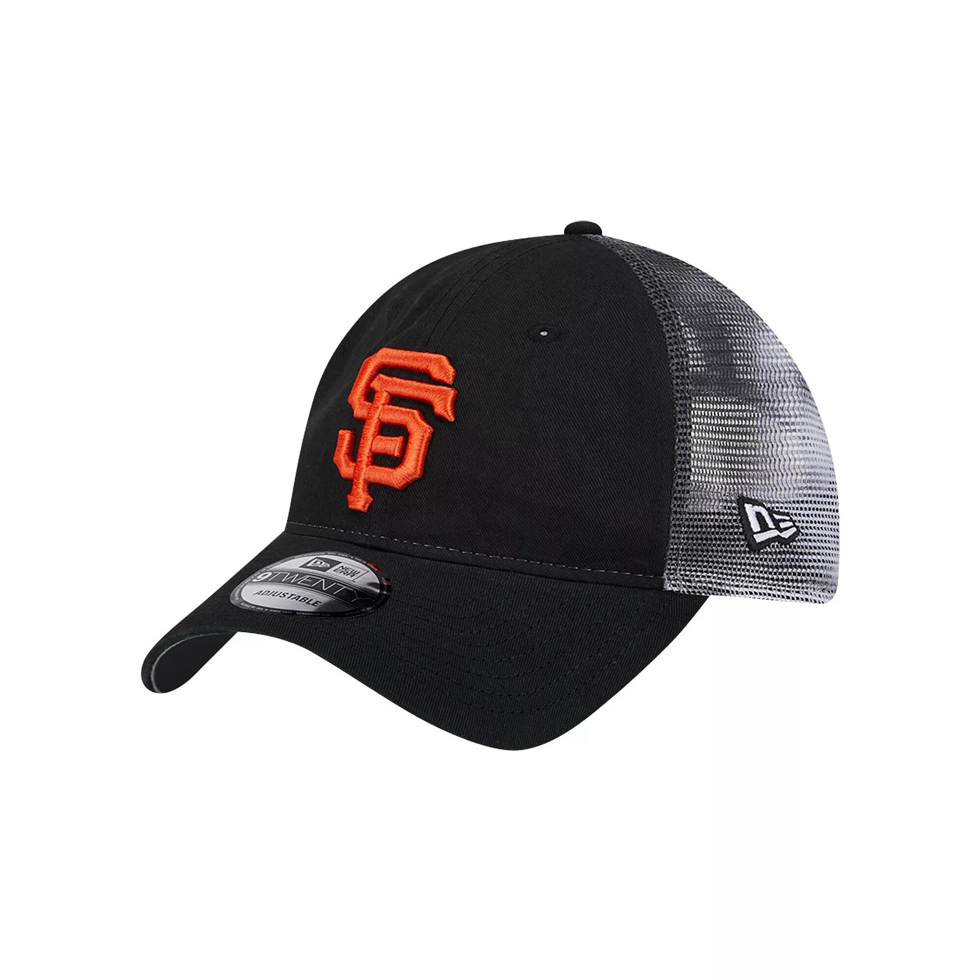 Men's New Era Black San Francisco Giants Team Slick Trucker 9TWENTY Adjustable Hat Product Image