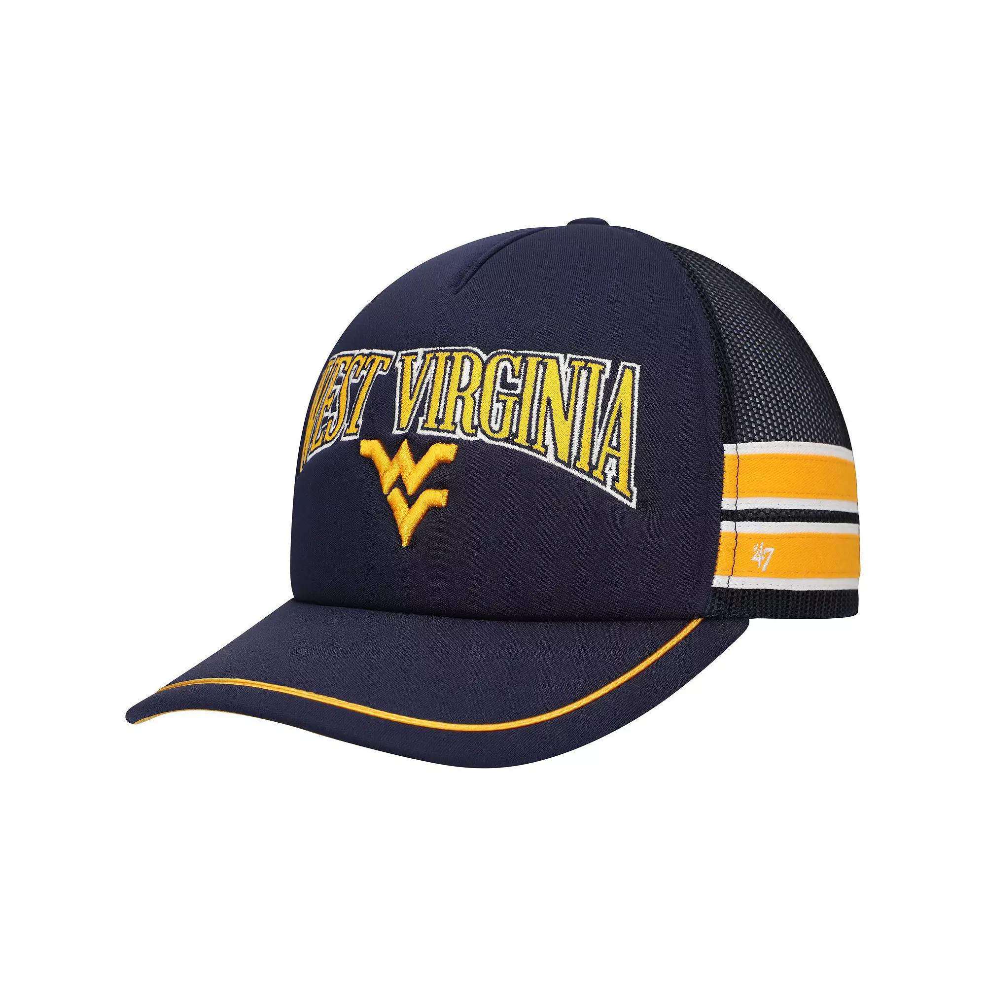 Men's '47 Navy West Virginia Mountaineers Sideband Trucker Adjustable Hat, Blue Product Image