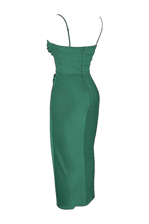Teia  forest draped corset midi dress Product Image