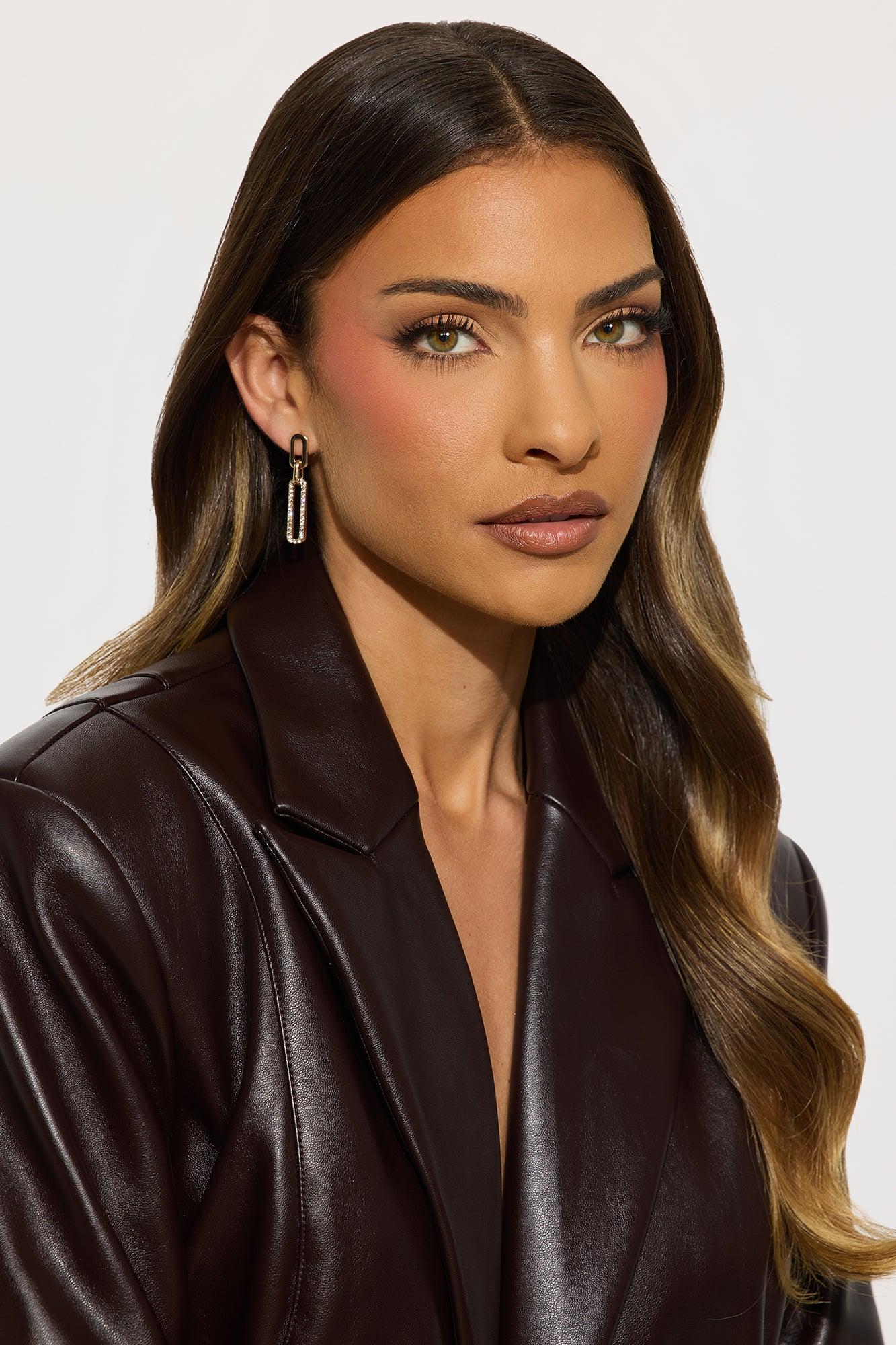 Radiance Rhinestone Drop Earrings - Gold Female Product Image