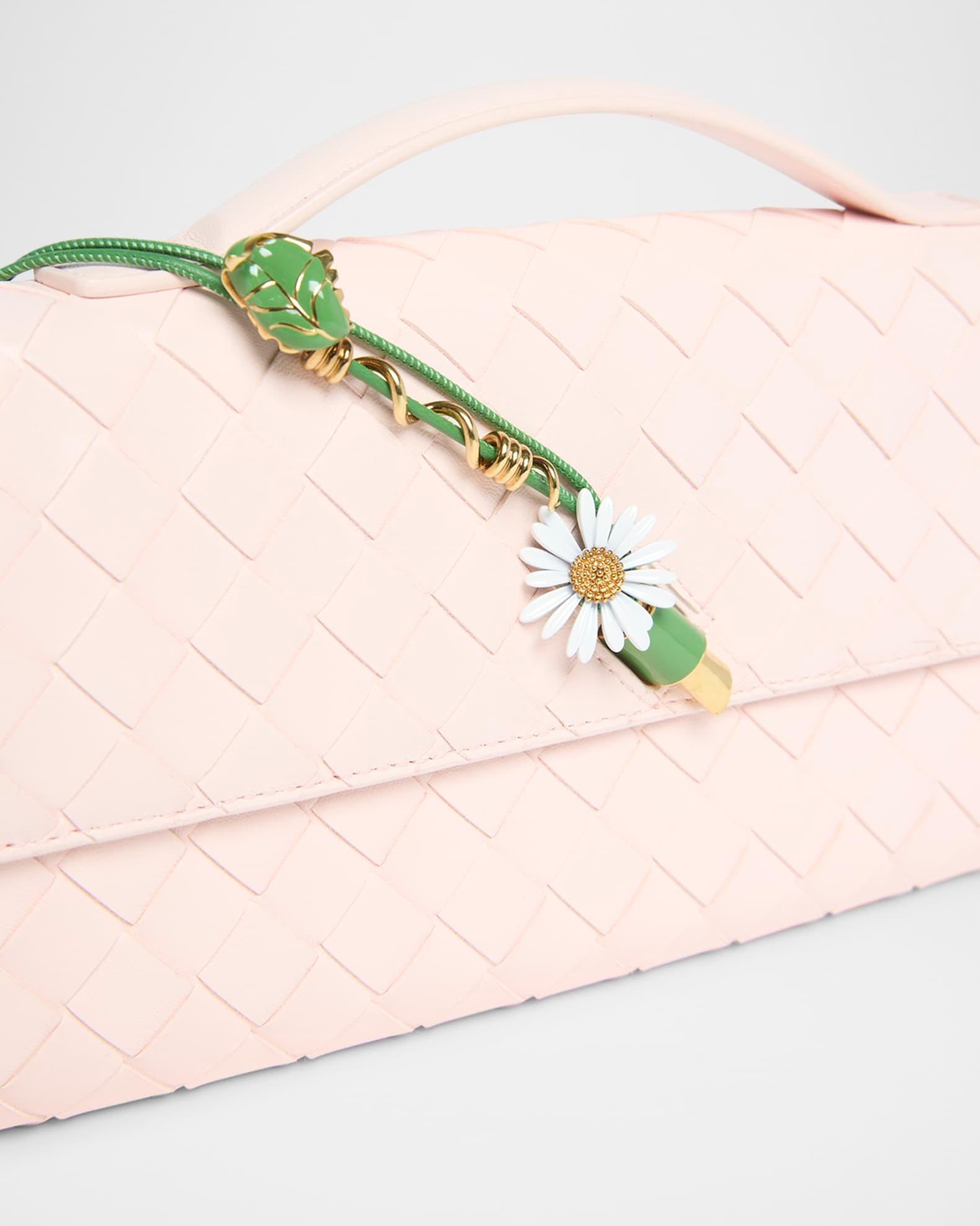 Andiamo Flower-Embellished Leather Clutch Bag Product Image