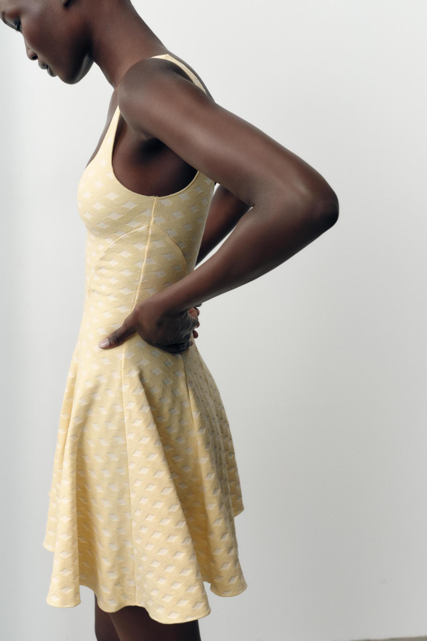 JACQUARD STRETCH SKATER DRESS Product Image