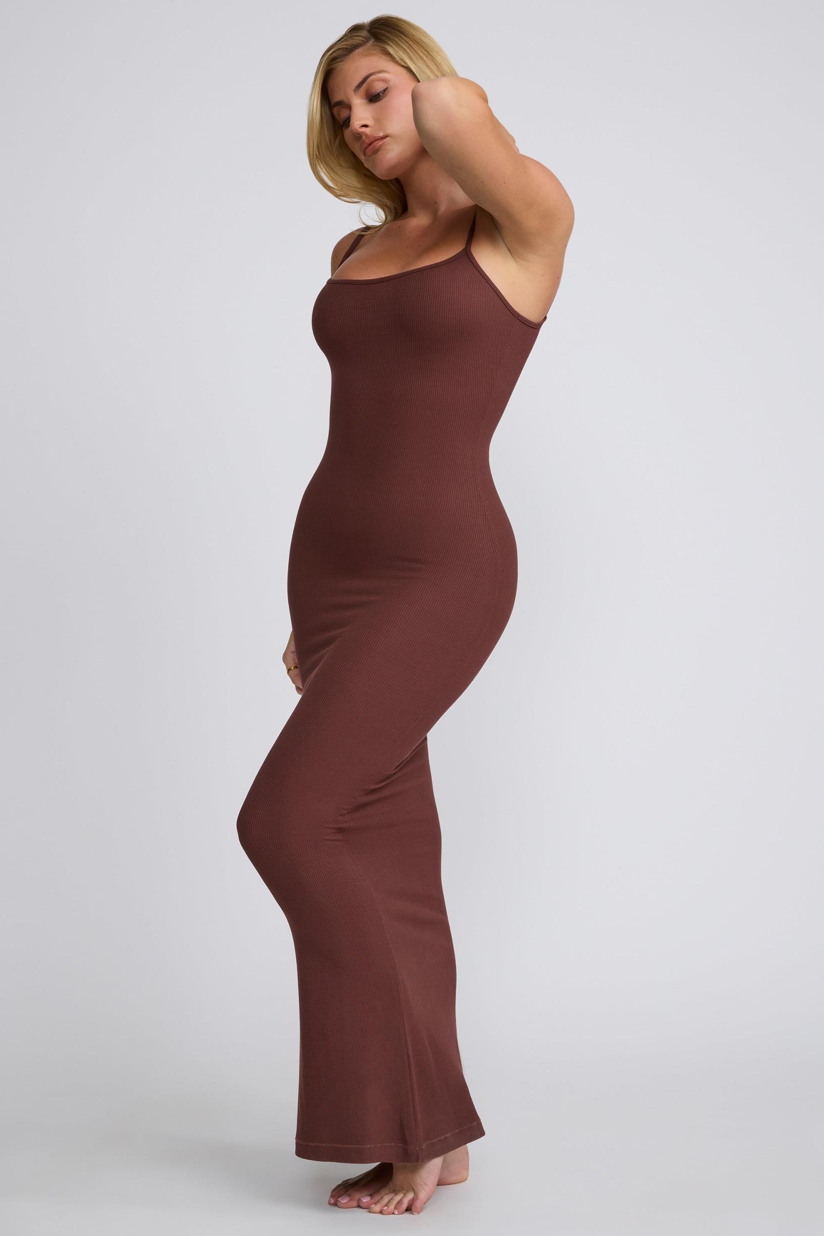 Modal Scoop-Neck Maxi Dress in Chocolate Product Image