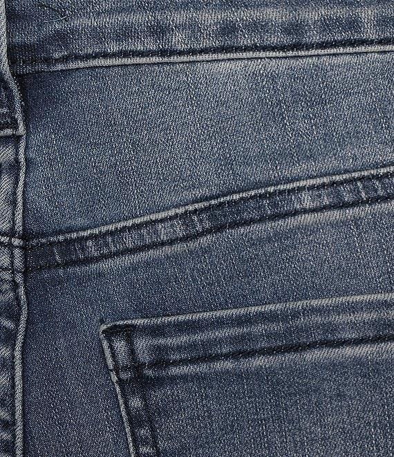 John Mark Stretch-Denim Embroidered Wide Leg Lace Hem Ankle Jean Product Image