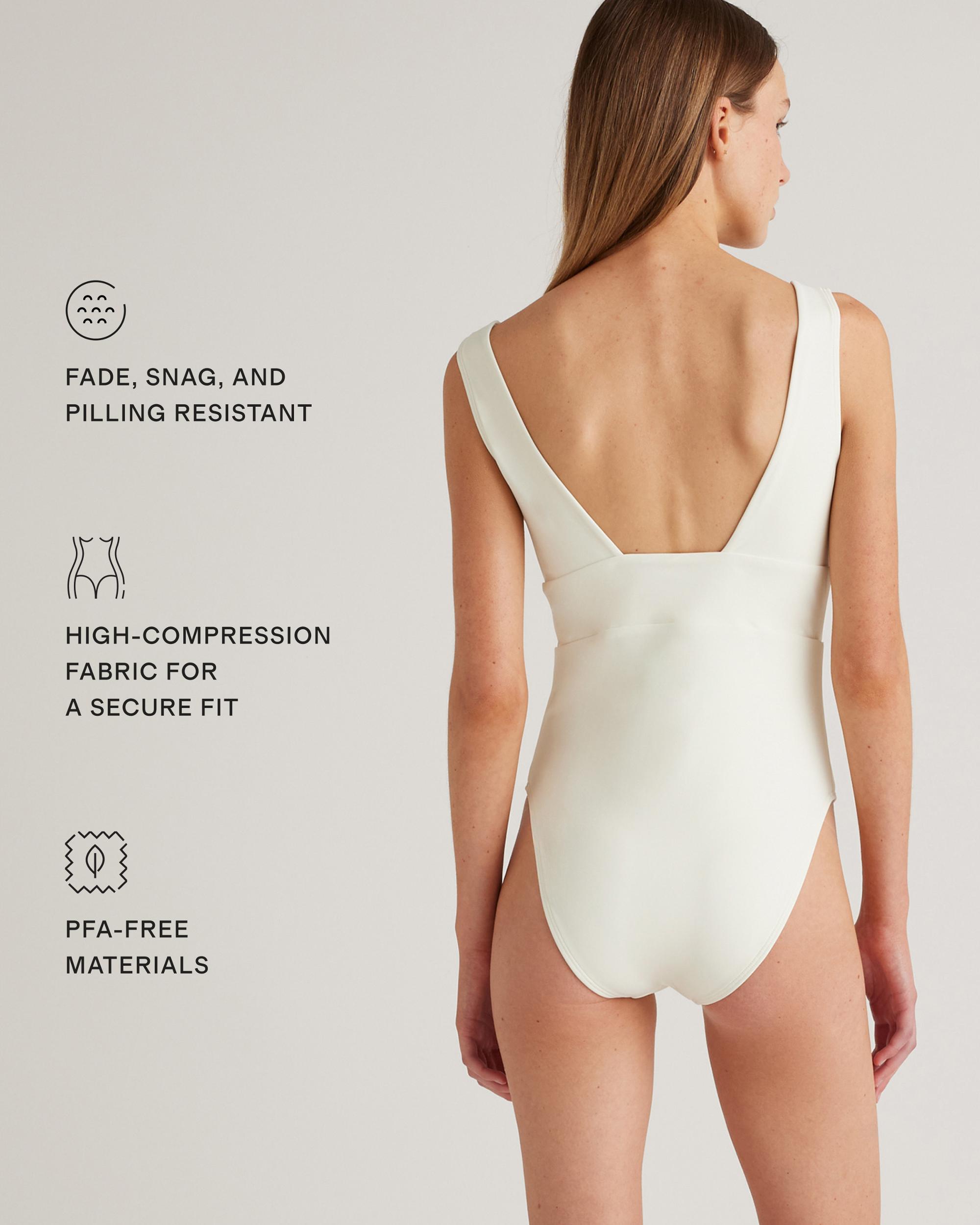 Quince | Women's Italian Plunge One-Piece Swimsuit 78% Recycled Polyamide, 22% Spandex Product Image