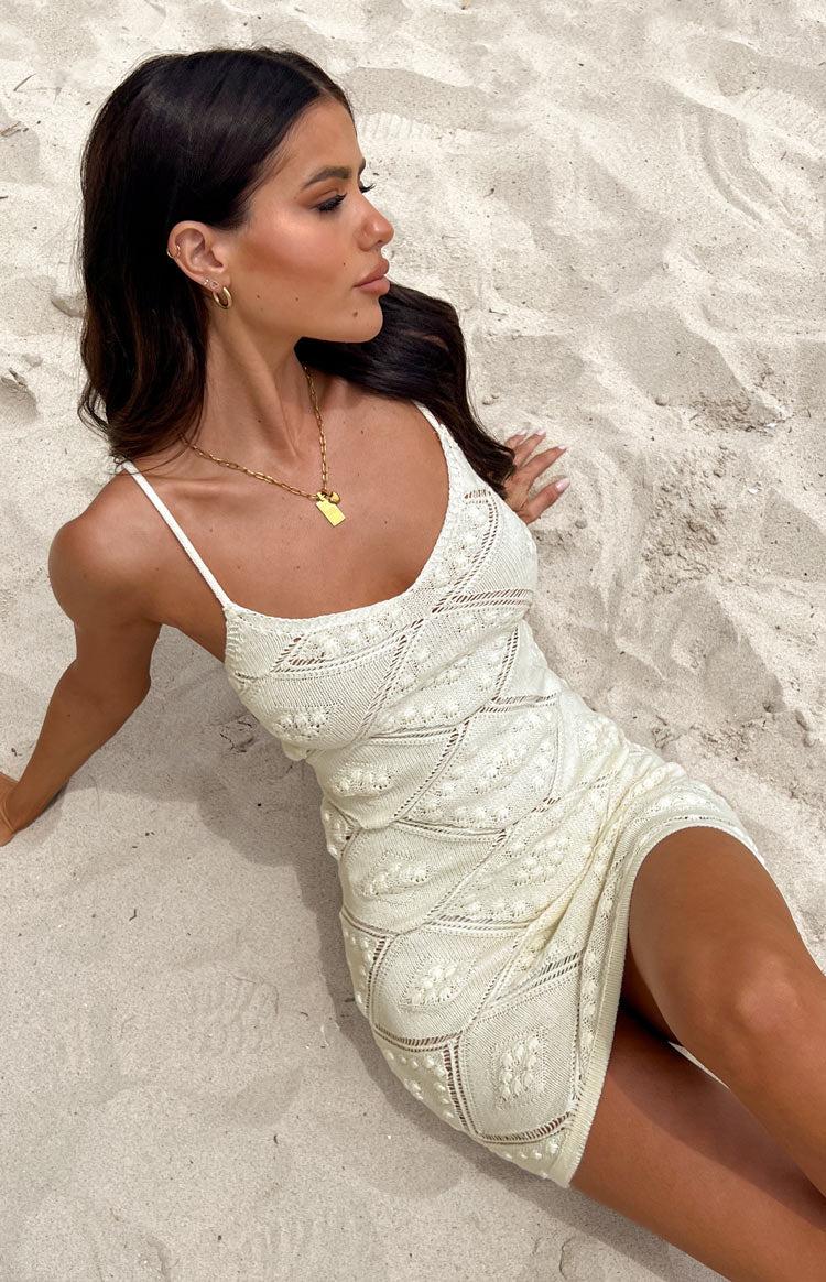 Wyoma Cream Knit Mini Dress Product Image