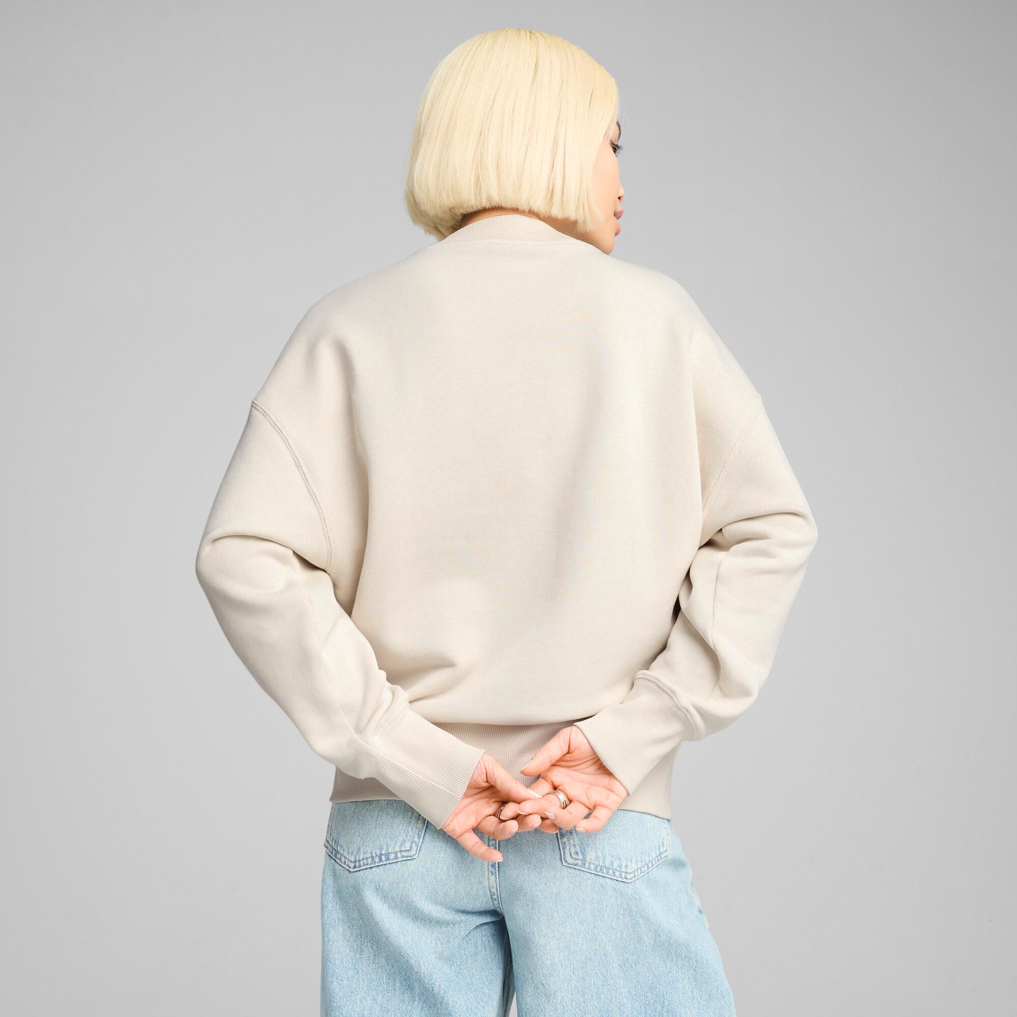 PUMA Premium Essentials Women's Oversized Graphic Crew Sweatshirt Product Image