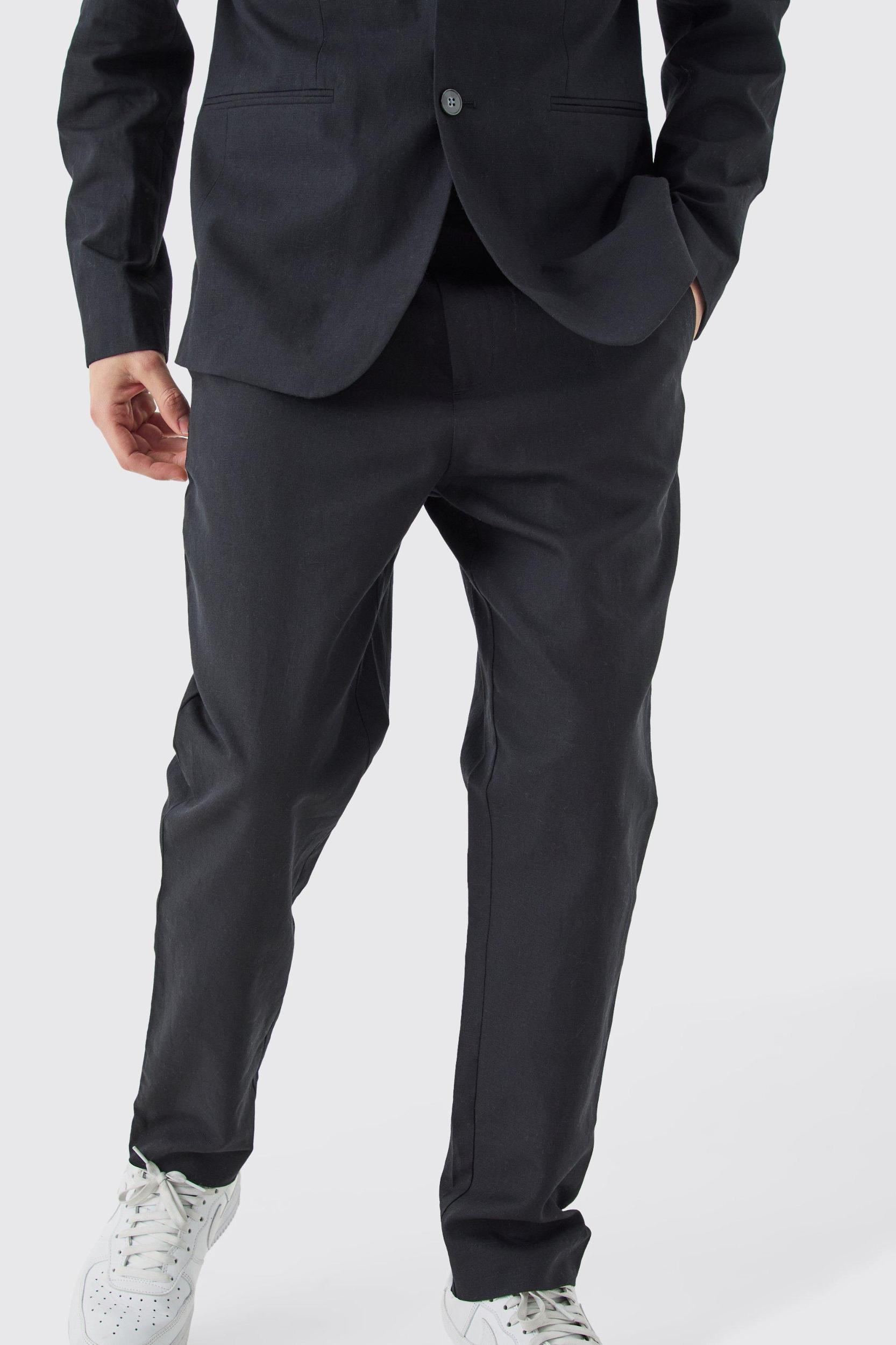 Linen Blend Tailored Pants | boohooMAN USA Product Image