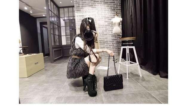 Lace-Up High-Heel Platform Short Boots Product Image