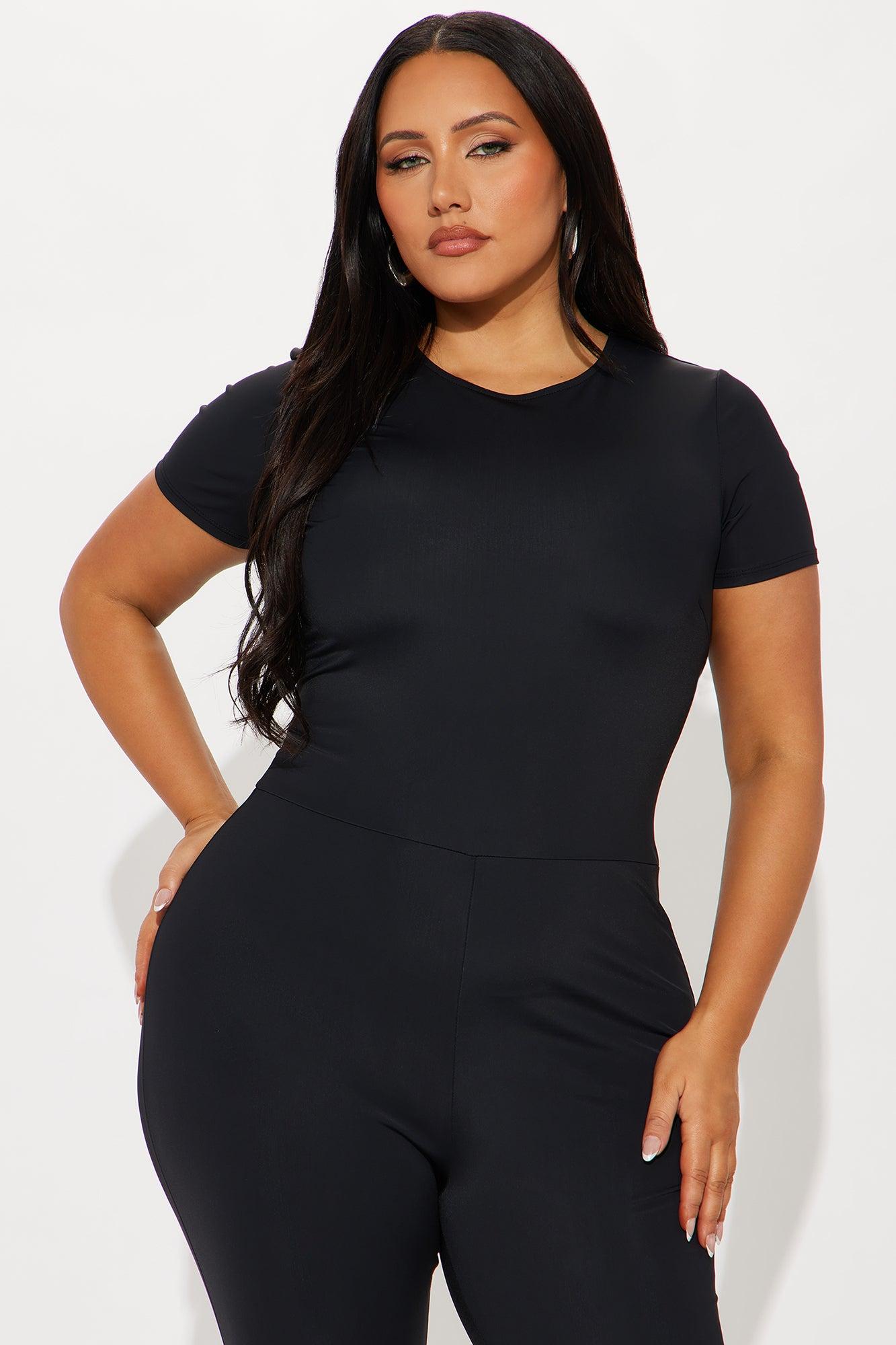 Elahni Short Sleeve Capri Jumpsuit - Black Female Product Image