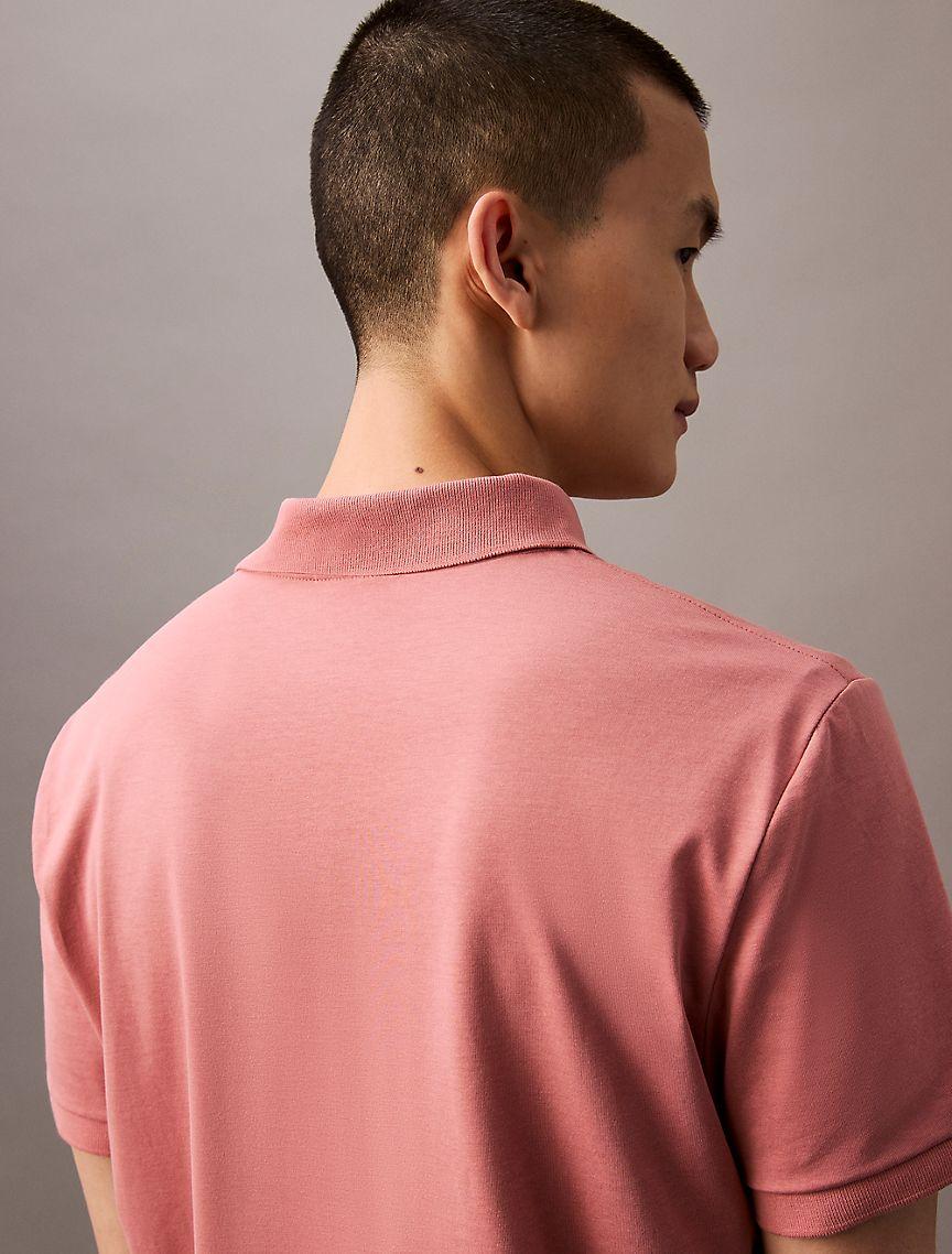 Smooth Cotton Blend Monogram Logo Polo Shirt Product Image