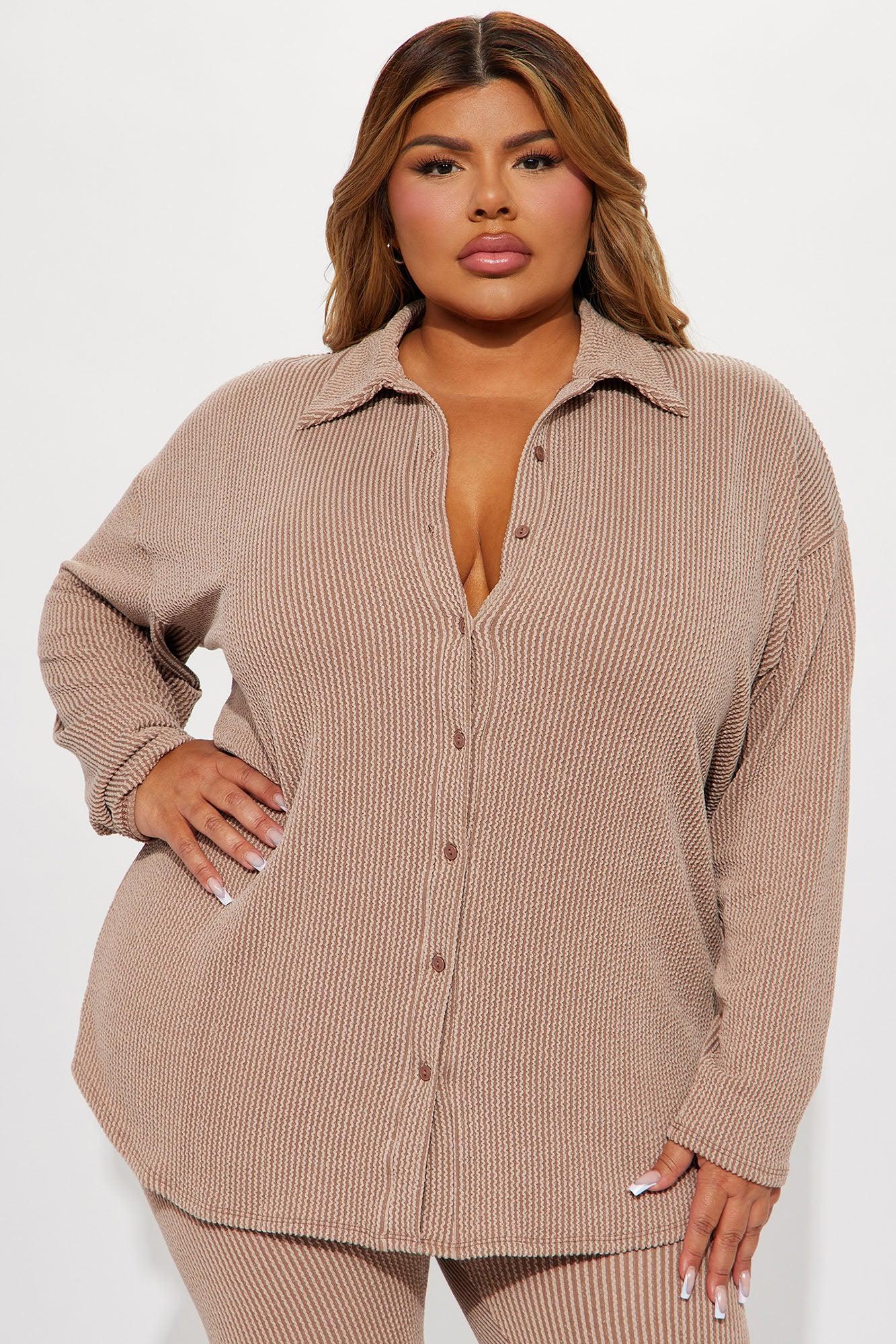 Maddie Ribbed Legging Set - Taupe Product Image