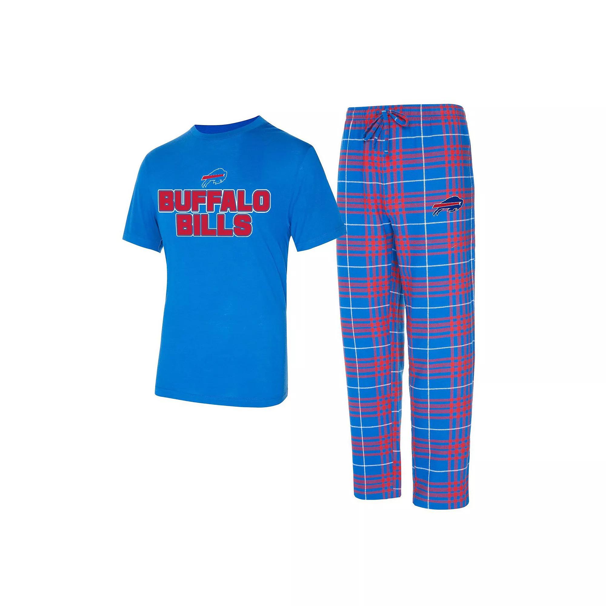 Men's Concepts Sport  Royal/Red Buffalo Bills Vector T-Shirt & Flannel Pants Sleep Set, Size: 2XL, Blue Product Image