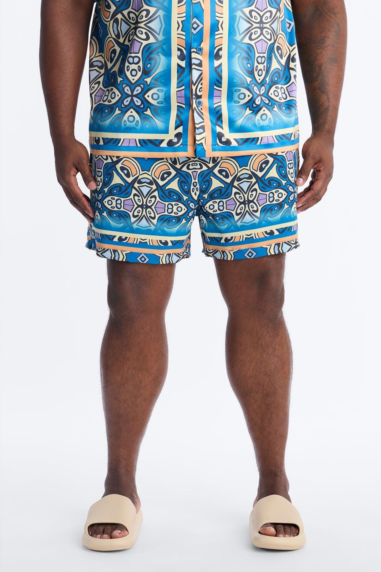 Mosaic Resort Printed Swim Trunk 4″ - Multi Color Product Image