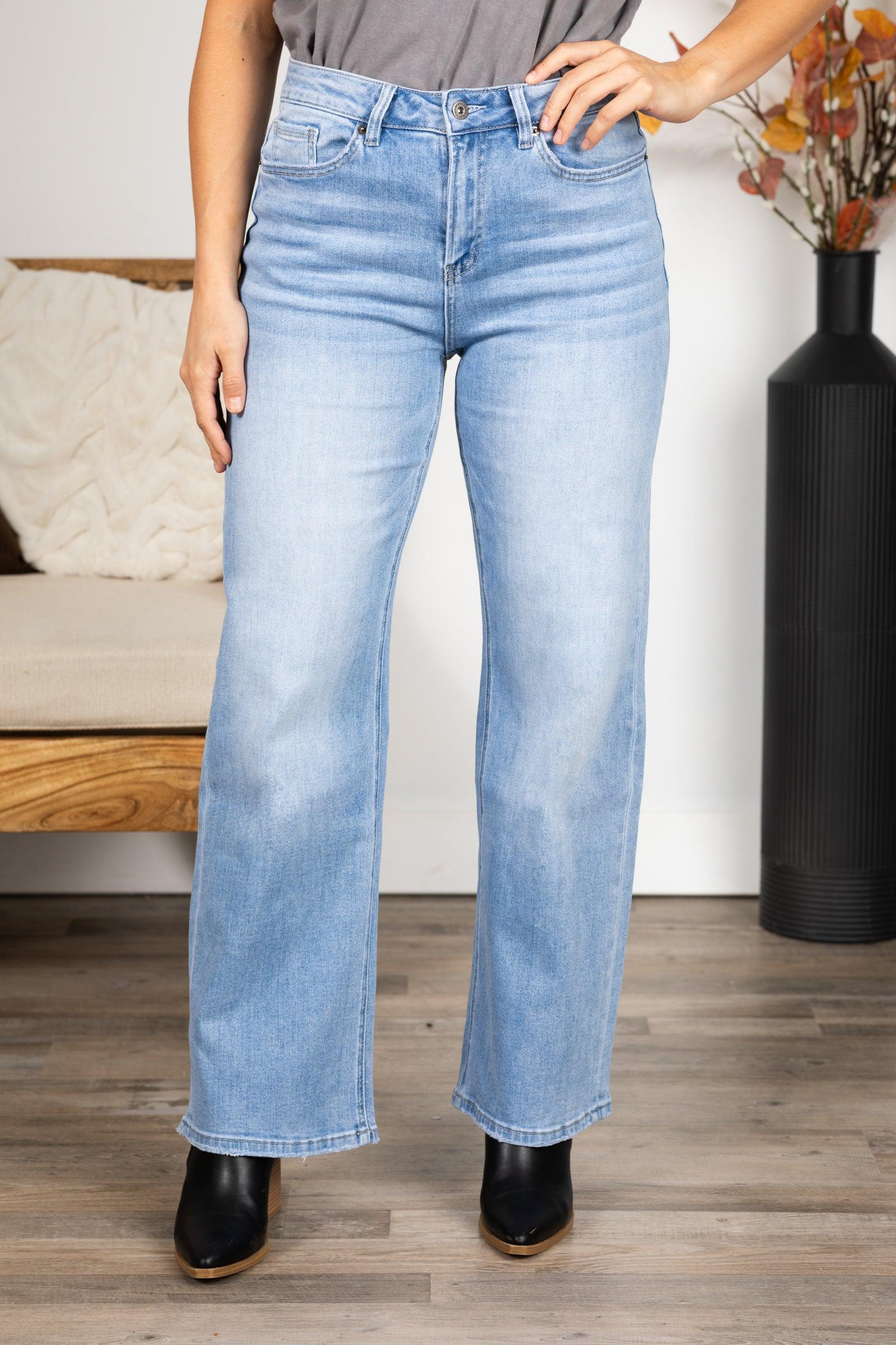 Mica Light Wash High Rise Straight Leg Jean Product Image