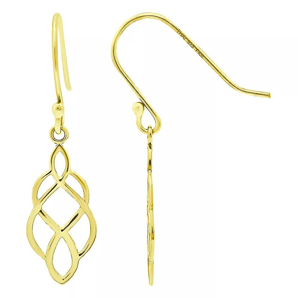 Aleure Precioso Infinity Drop Fishhook Earrings, Women's, Gold Tone Product Image
