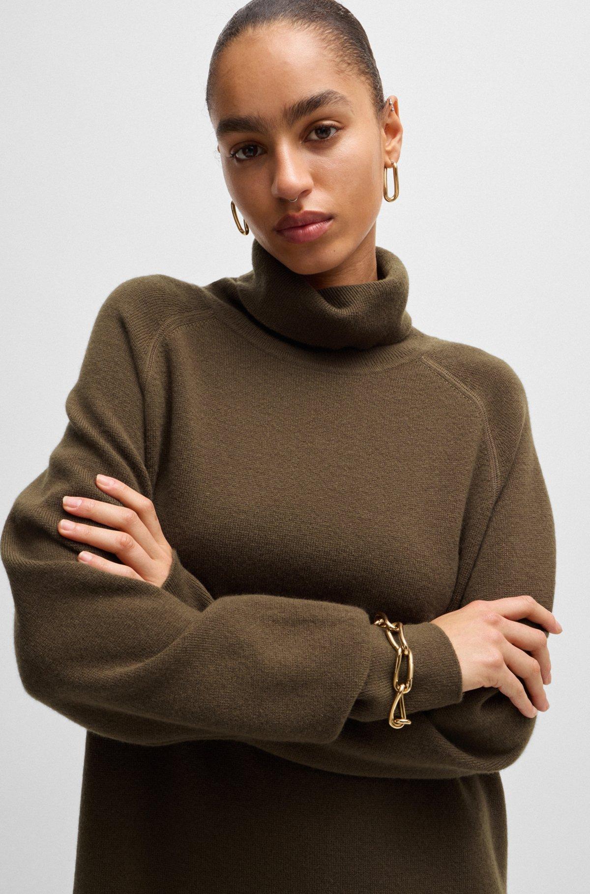 Rollneck sweater dress in wool and cashmere Product Image
