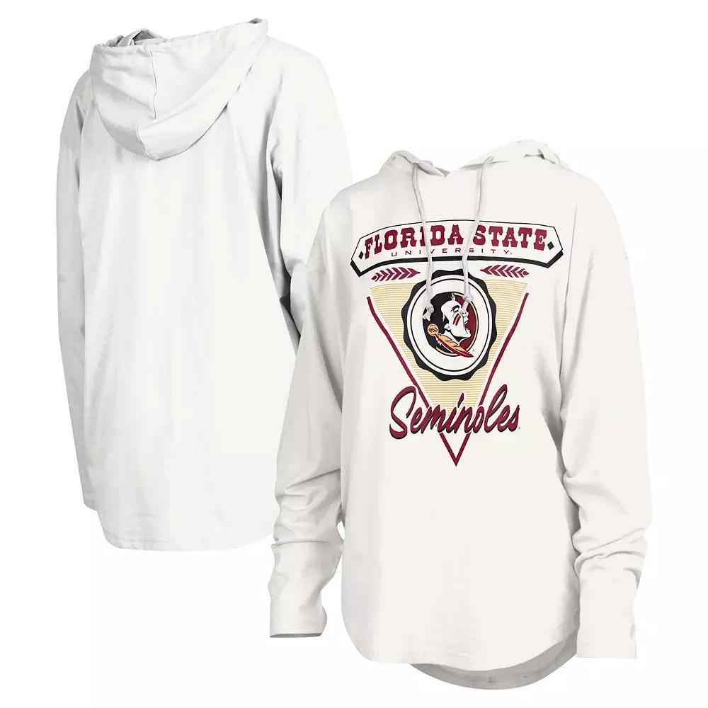 Women's Pressbox White Florida State Seminoles San Bruno Hoodie Long Sleeve T-Shirt,  Product Image