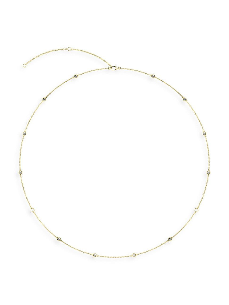 Womens 14K Yellow Gold & Lab-Grown 14-Diamond Station Necklace/5.00-20.00 TCW Product Image