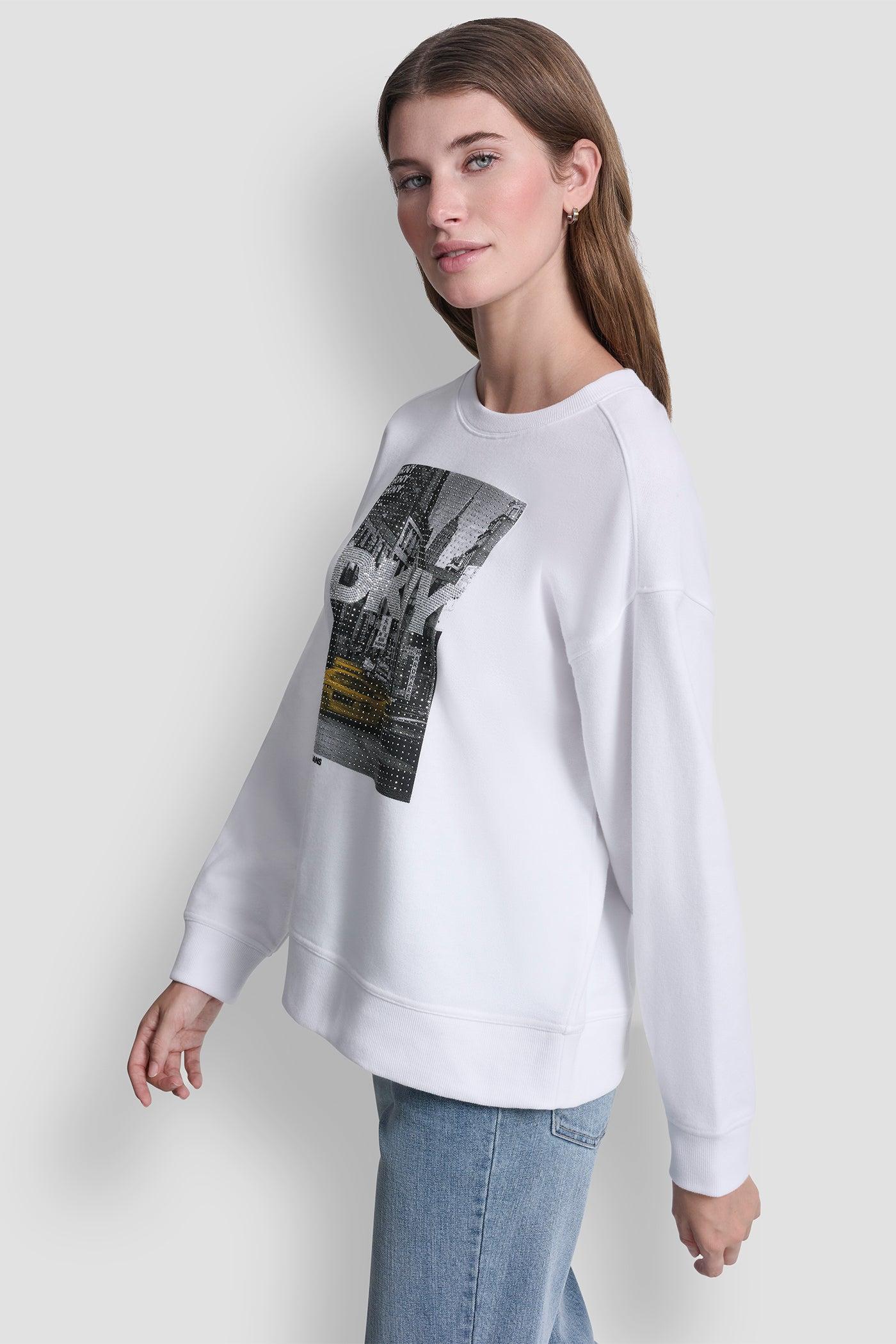 DKNY RHINESTONE TAXI LOGO SWEATSHIRT Product Image