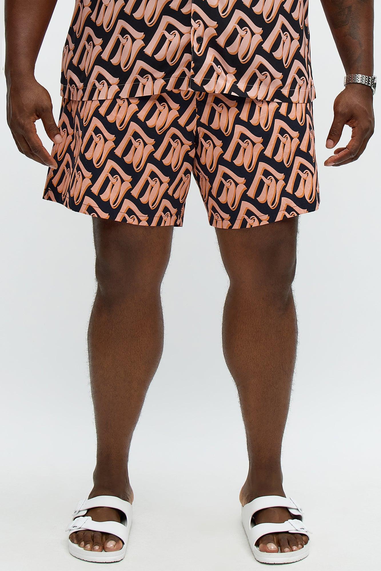 Chateau Monogram Printed Swim Classic Trunk - Black/combo Product Image