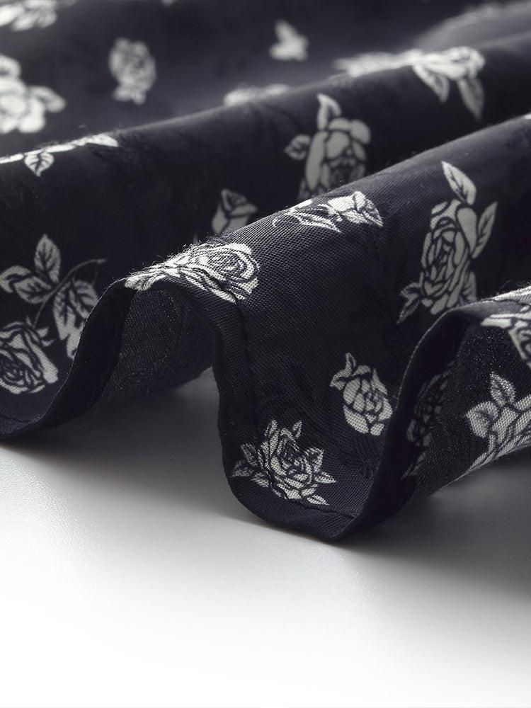 Floral Print Lantern Slit Sleeve Women Maxi Dress With Scrunchie Product Image