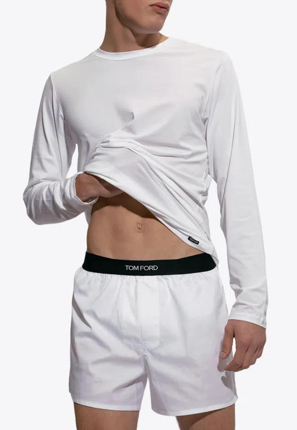 TOM FORD Stretch Cotton & Modal Jersey T-shirt In White Product Image