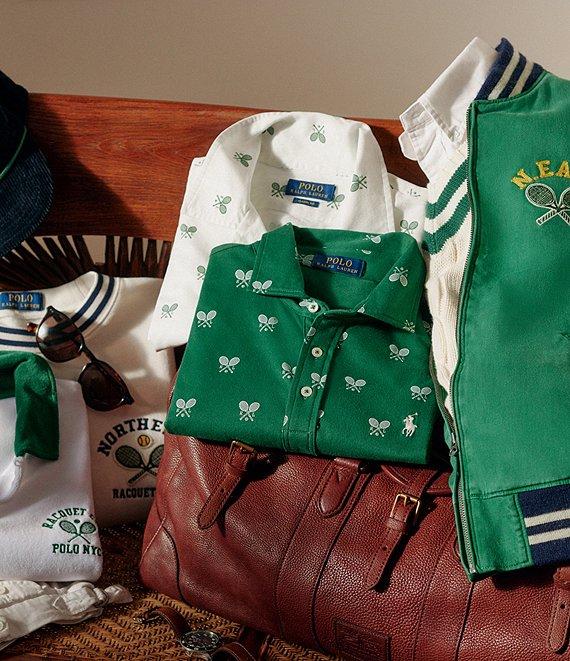 Polo Ralph Lauren Classic Fit Racquet-Print Short Sleeve Polo Shirt Product Image