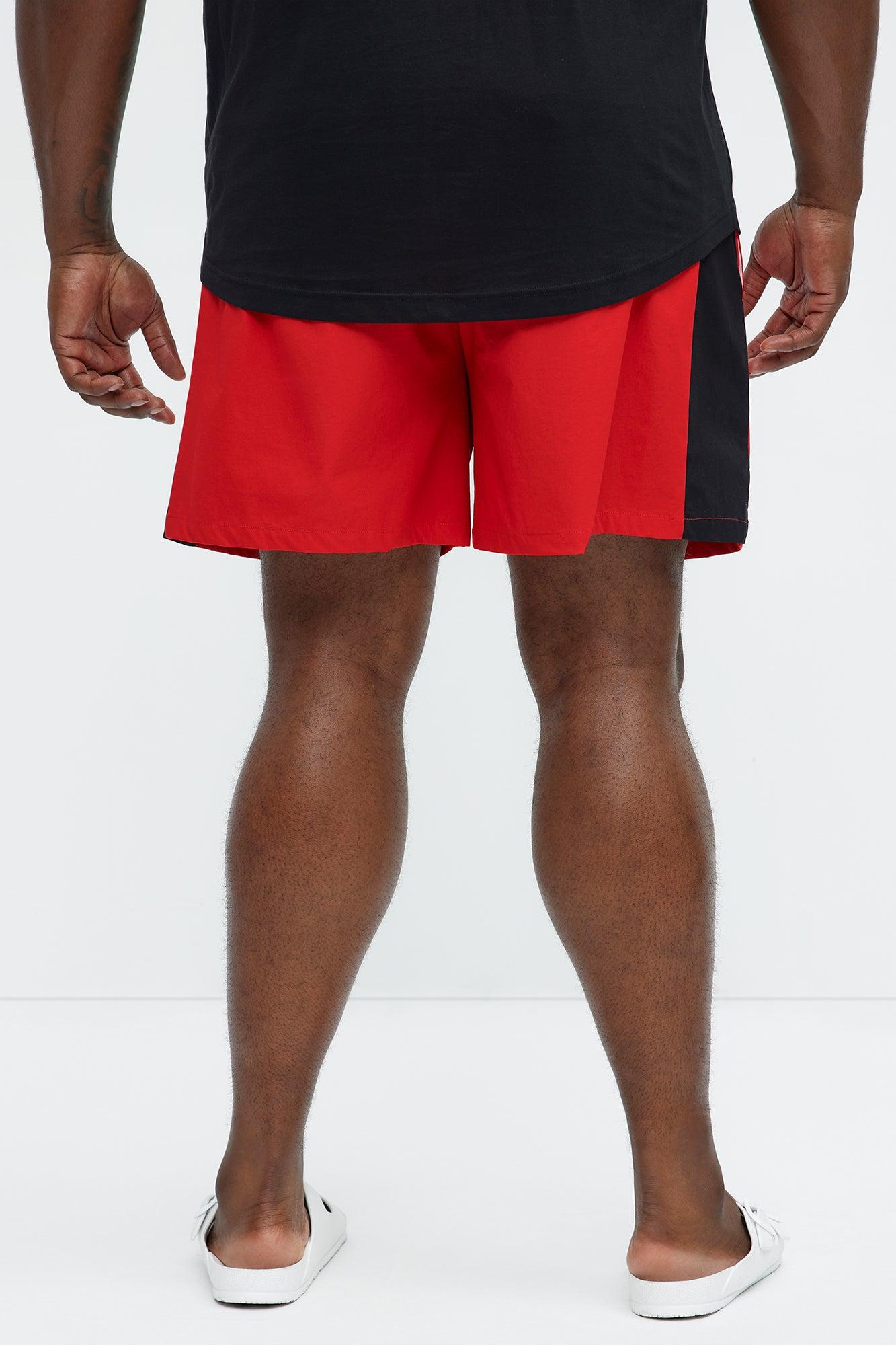 Contrast On The Side Swim Classic Trunk - Red/combo Product Image