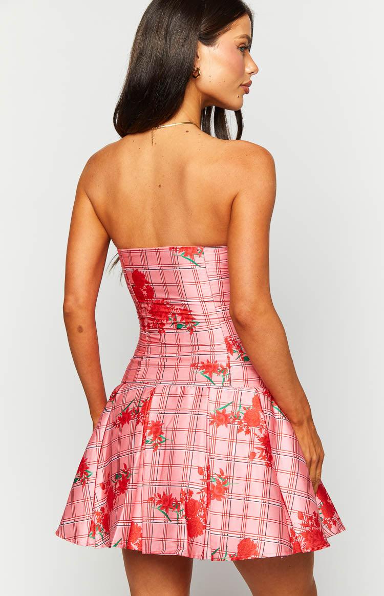 Blu Pink Floral Strapless Mini Dress Baby Product Image