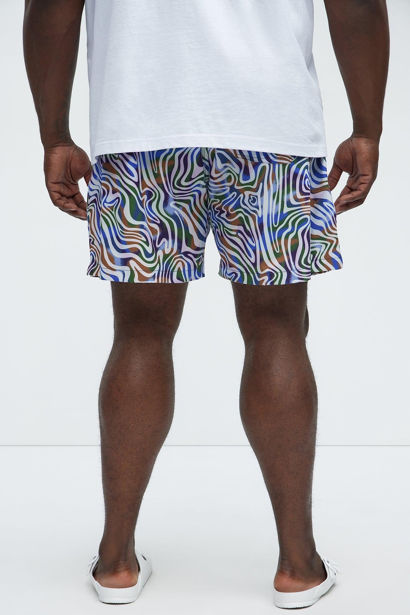 Psychedelic Swirls Swim Mid Trunk - Multi Color Product Image