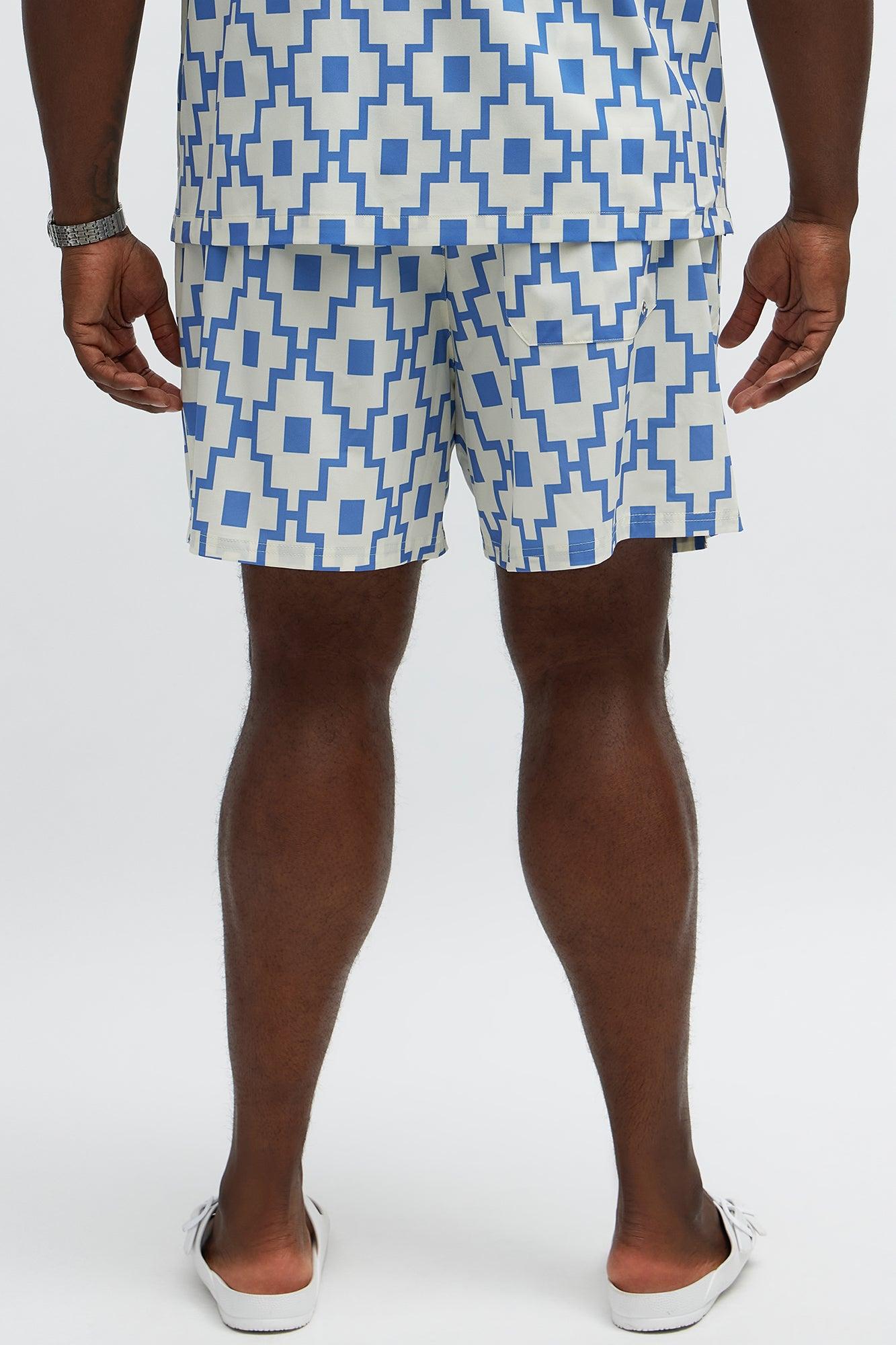 Mosaic Printed Swim Mid Trunk - Blue/combo Male Product Image